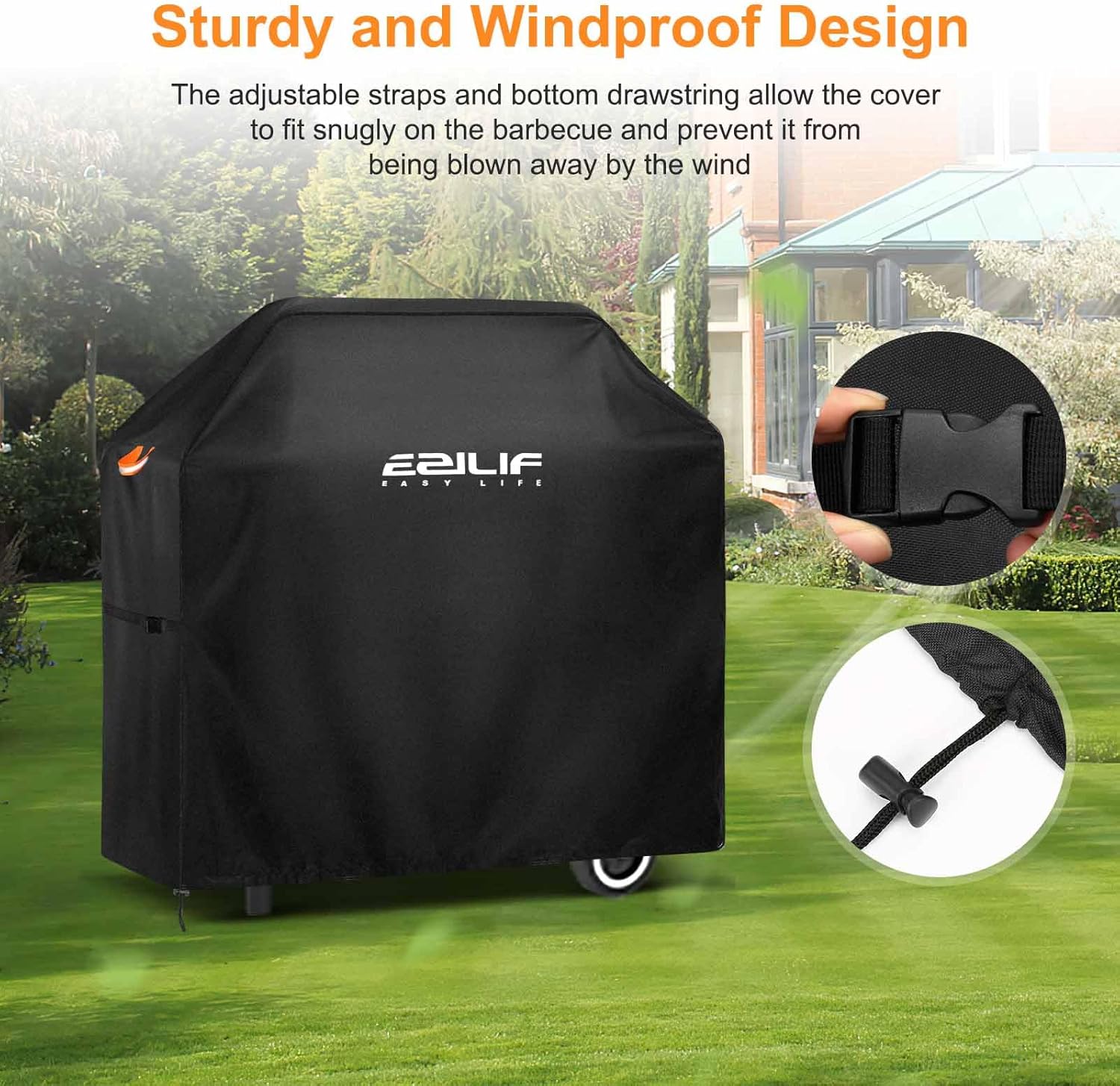 Detalle de Ezilif Waterproof Barbecue Cover 120x60x120 cm ๐