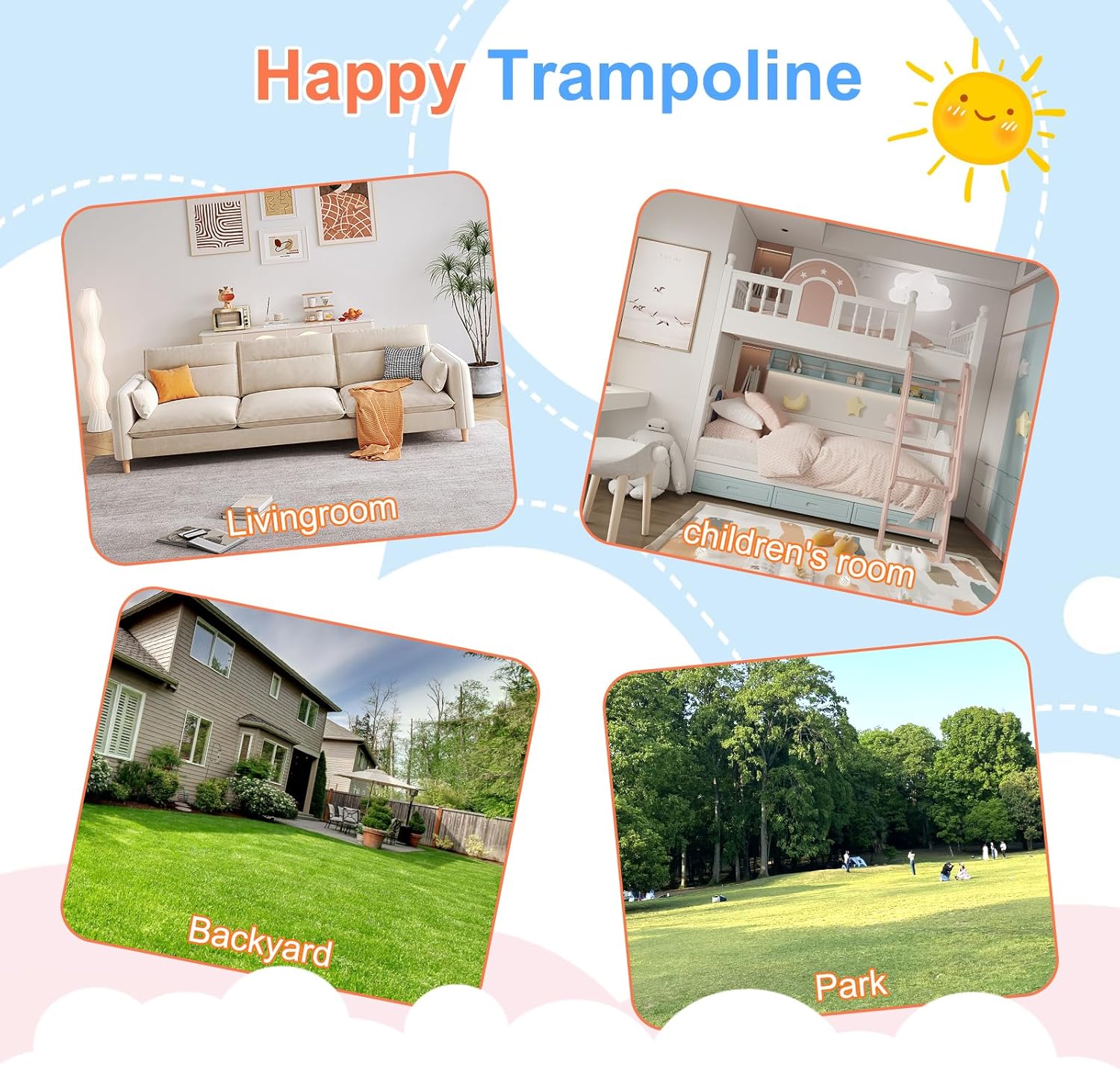 Thumbnail 6 de ATIVAFIT 36'' Foldable Rebounder Trampoline with Big Handle and Safety Pad for Toddlers and Kids