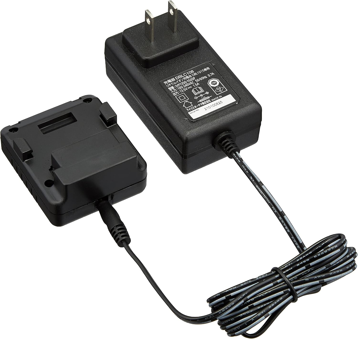 Detalle de アイリスオーヤマ DBLC108 10.8V充電器 DC13.5V・1.5A出力