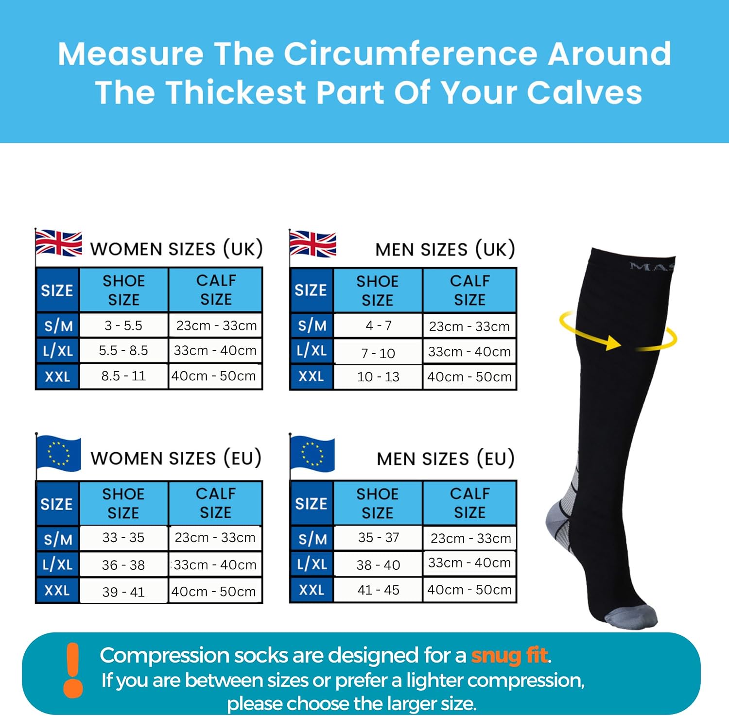 Thumbnail 1 de (2 Pairs) Graduated Compression Socks for Men & Women – 20–30 mmHg Support Stockings for Travel, Flights, Running & Work
