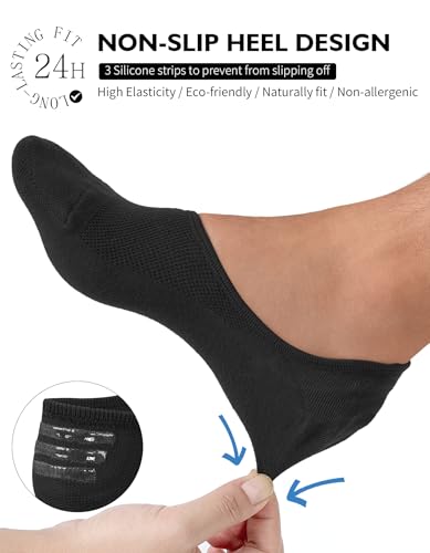 Detalle de CLOSEMATE 6 Paia Calze Fantasmini Uomo in Cotone — invisibili, antiscivolo e resistenti