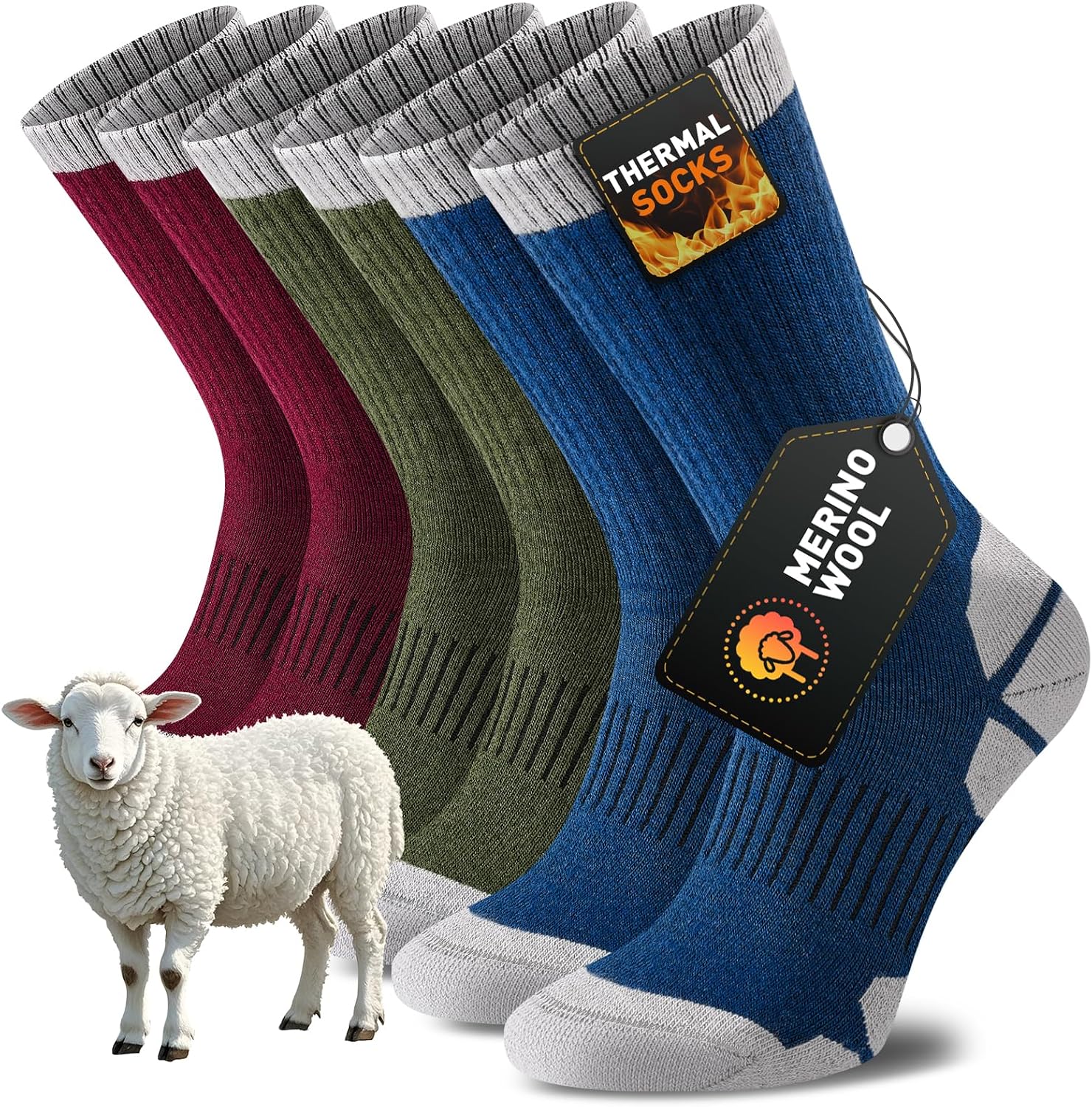 Detalle de Niorasen thermal merino wool socks 3 pairs