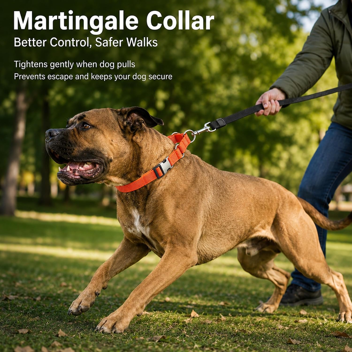 Detalle 2 de TDTOK MDGE Martingale Dog Collar with Reflective Nylon and Metal Quick-Release Buckle