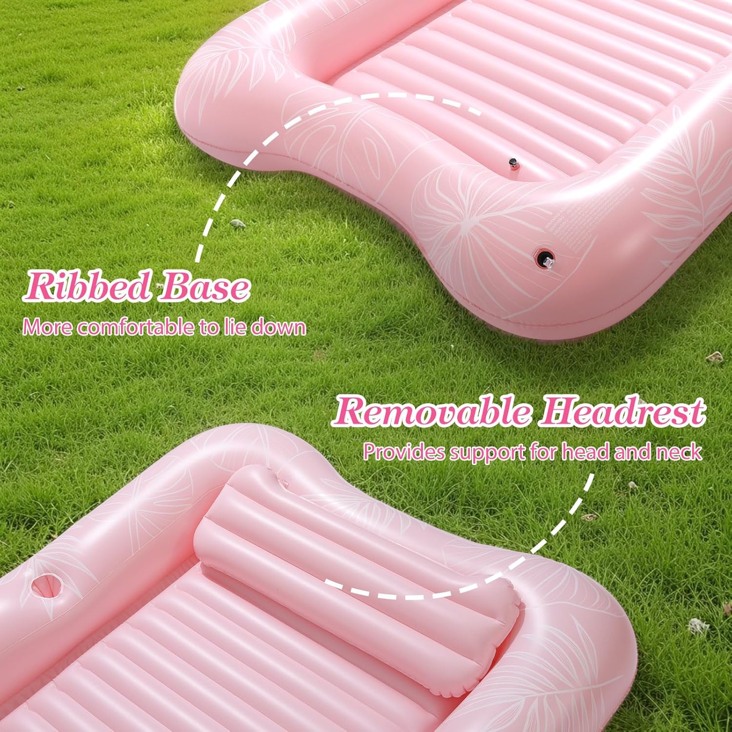 Detalle de MoKo Pool Floats Adult: Large Floating Bed with Ice Bar, Drink Holder & Tanning Chair