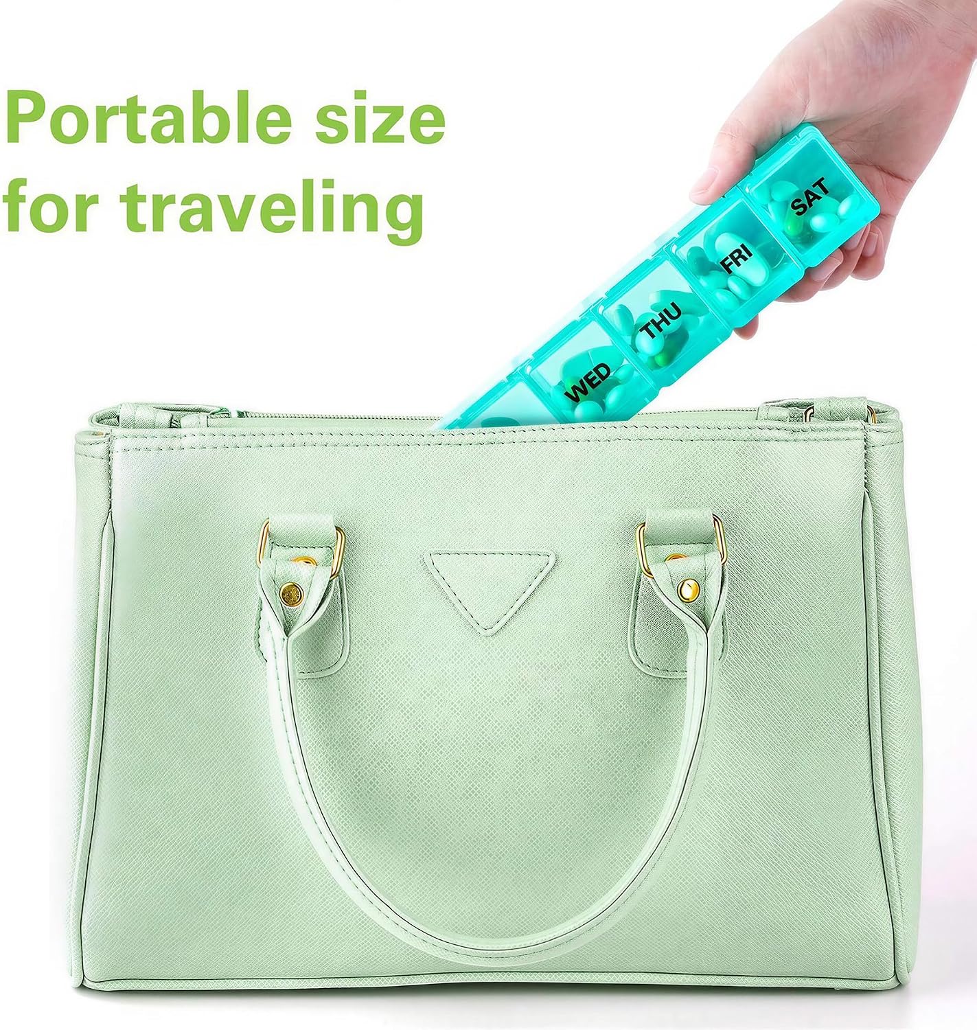 Thumbnail 6 de BUG HULL 376Z2PCs Weekly Pill Organizer, 2-Pack, Large Blue and Green