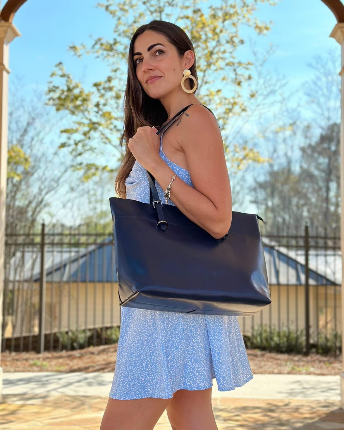 Thumbnail 1 de S-ZONE sac fourre-tout en cuir féminins grand format