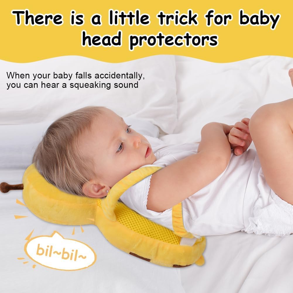 Thumbnail 5 de Vicloon Protezione per la Testa del Bambino – Peluche a forma di Ape Gialla, protezione testa e ginocchia per imparare a gattonare e camminare