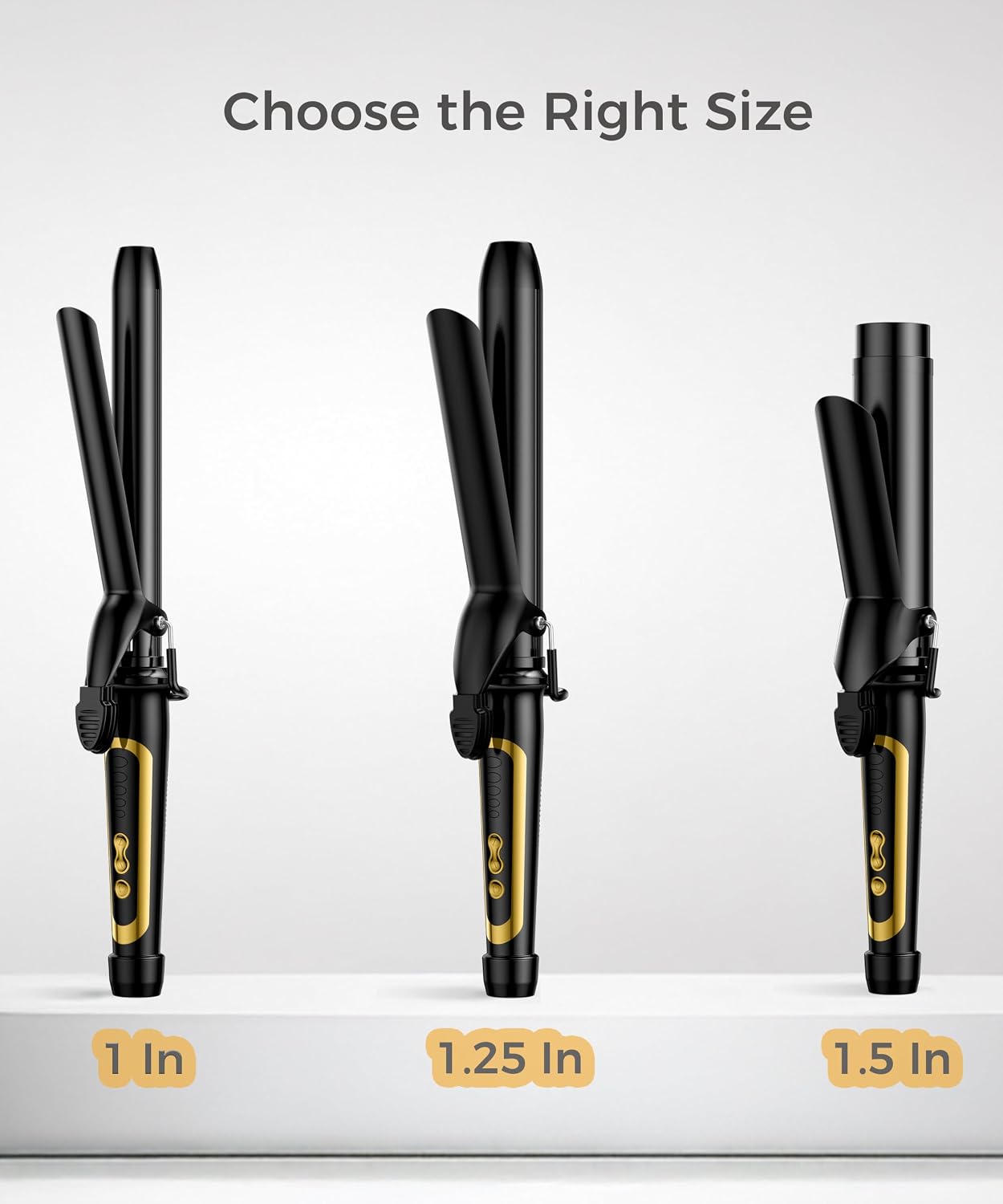 Detalle 2 de Lanvier 1-Inch Extra Long Ceramic Tourmaline Curling Iron with Dual Voltage