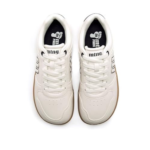 Detalle de MTNG Free-Aria 60840 | 60781, deportivas barefoot de mujer blancas con cordones
