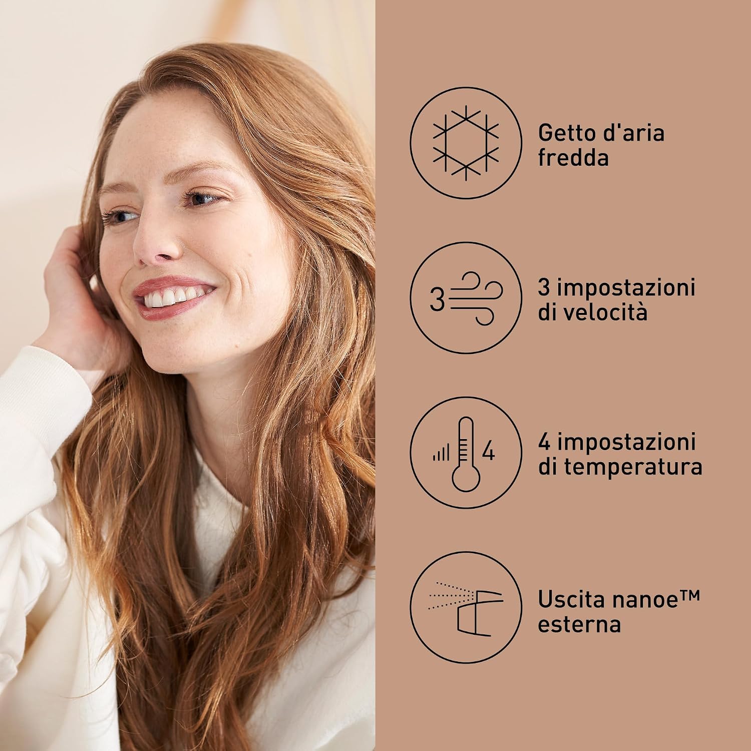 Detalle de Panasonic EH-NA63CN825 asciugacapelli professionale 2000 W Nanoe (nero e rose gold)