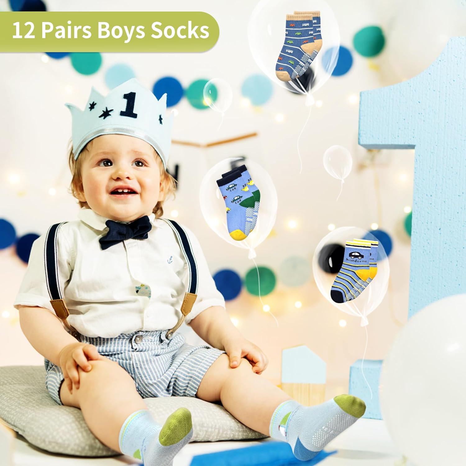 Thumbnail 5 de HYCLES Baby Grip Socks: 12-Pair Non-Slip Pack for 0–7 Years