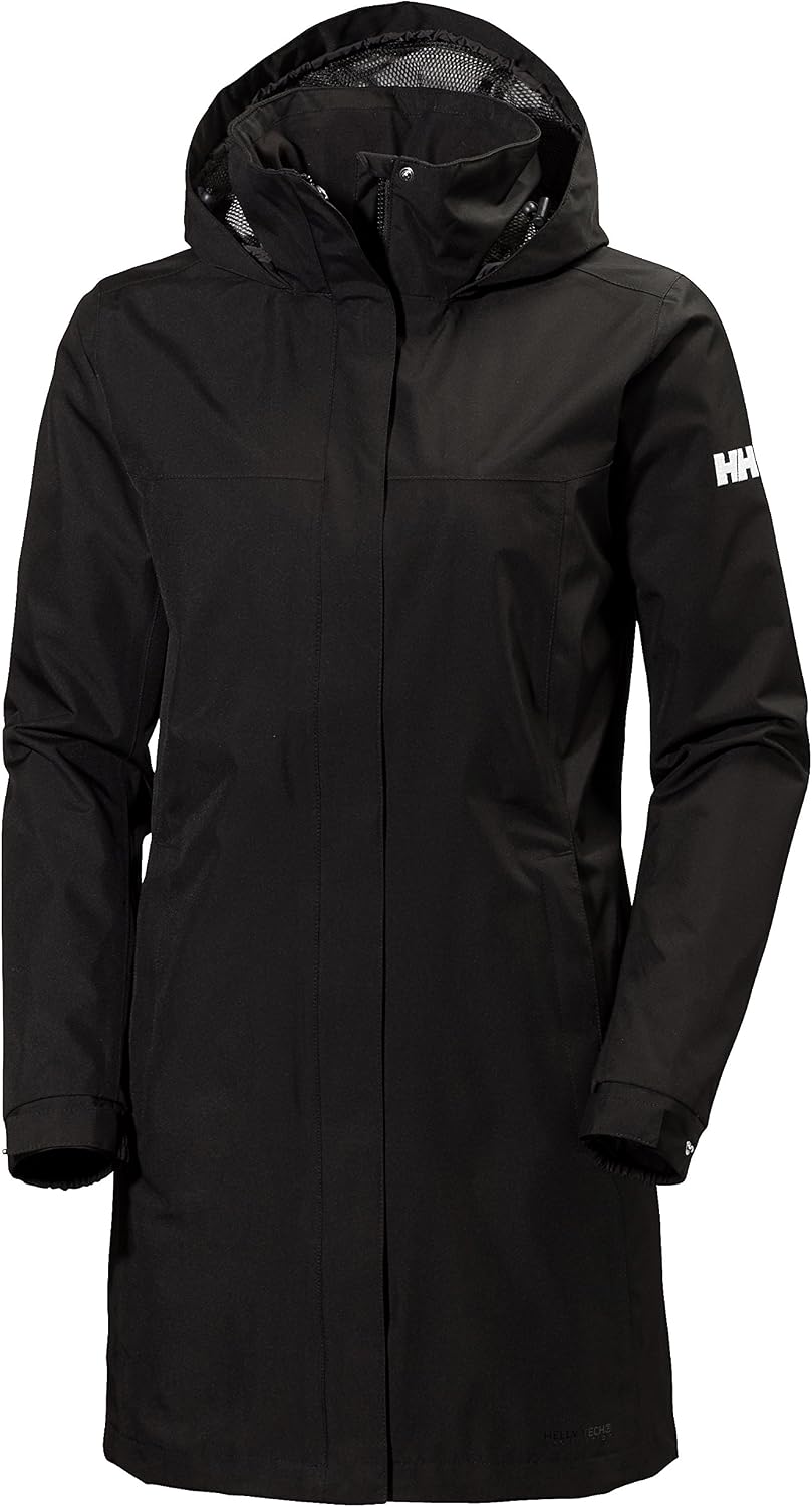 Detalle de Helly Hansen Damen Aden Lange Regenmantel – zuverlässiger Schutz mit feminine Silhouette