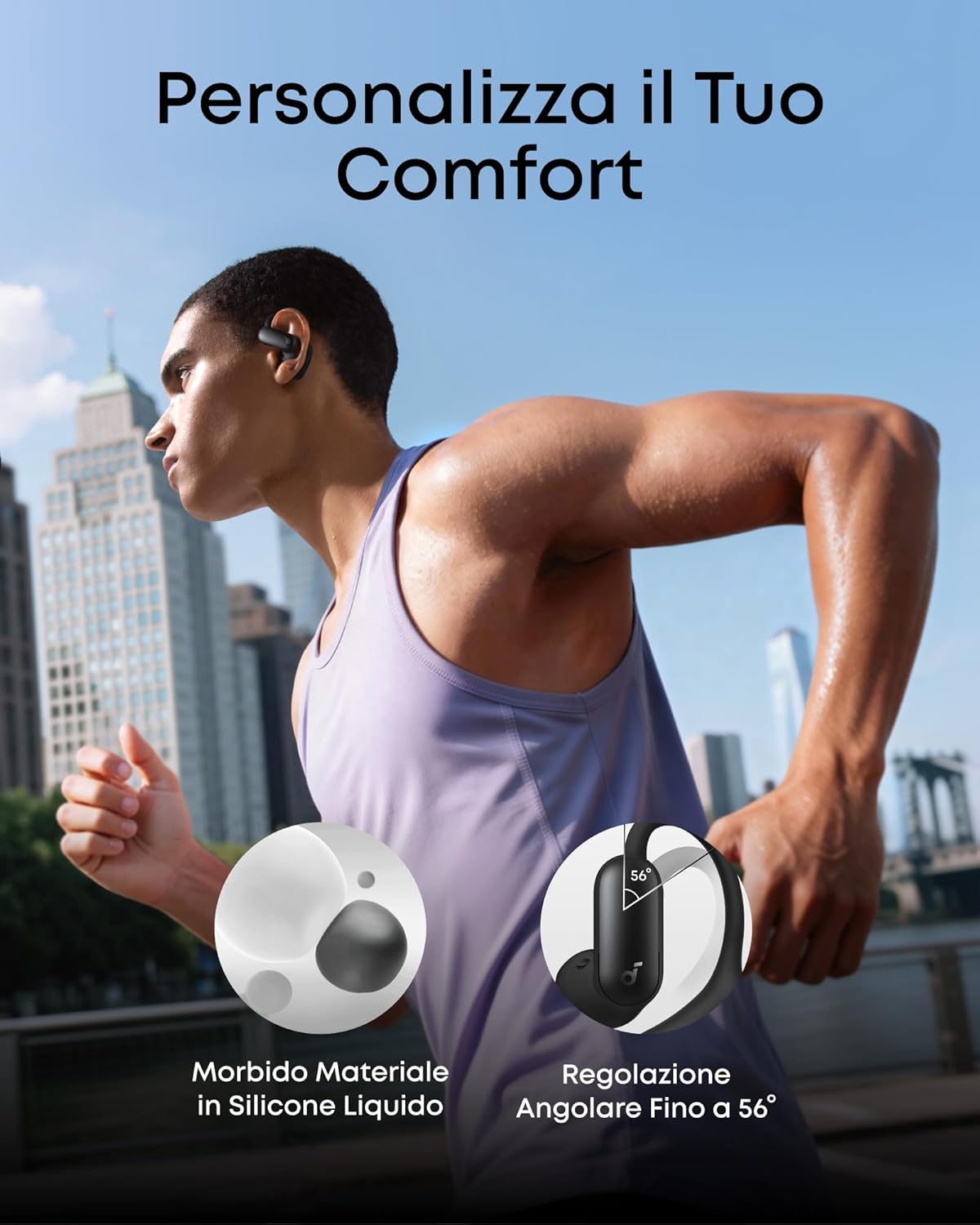 Thumbnail 2 de Soundcore AeroFit 2 Pro by Anker: auricolari open-ear con ANC, ganci regolabili e ricarica wireless