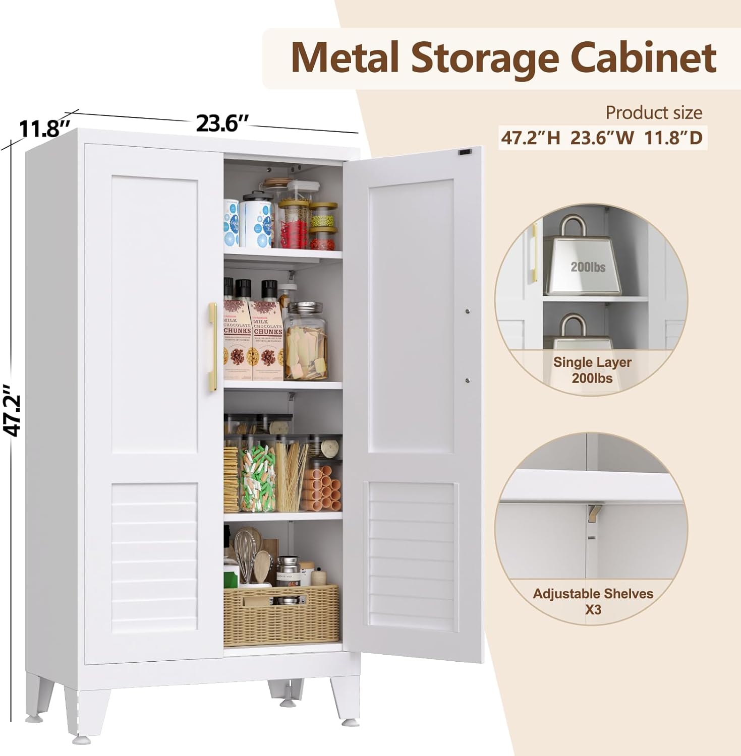 Thumbnail 1 de AXASIIO Kitchen Pantry Cabinet, 47.2-Inch