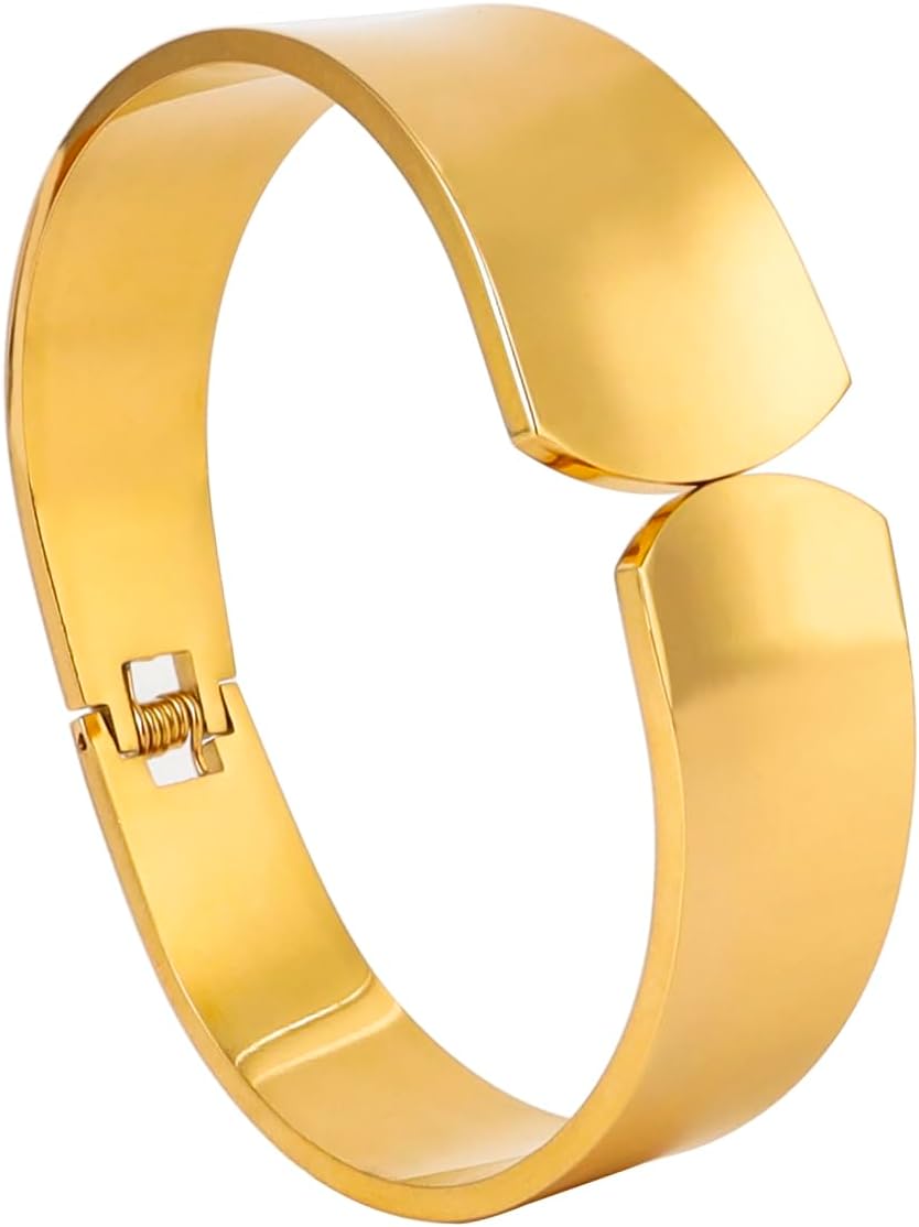Thumbnail 6 de MILAKOO Gold Armreif für Damen aus Edelstahl mit Federverschluss – Boho „Open“ Bangle Bracelet