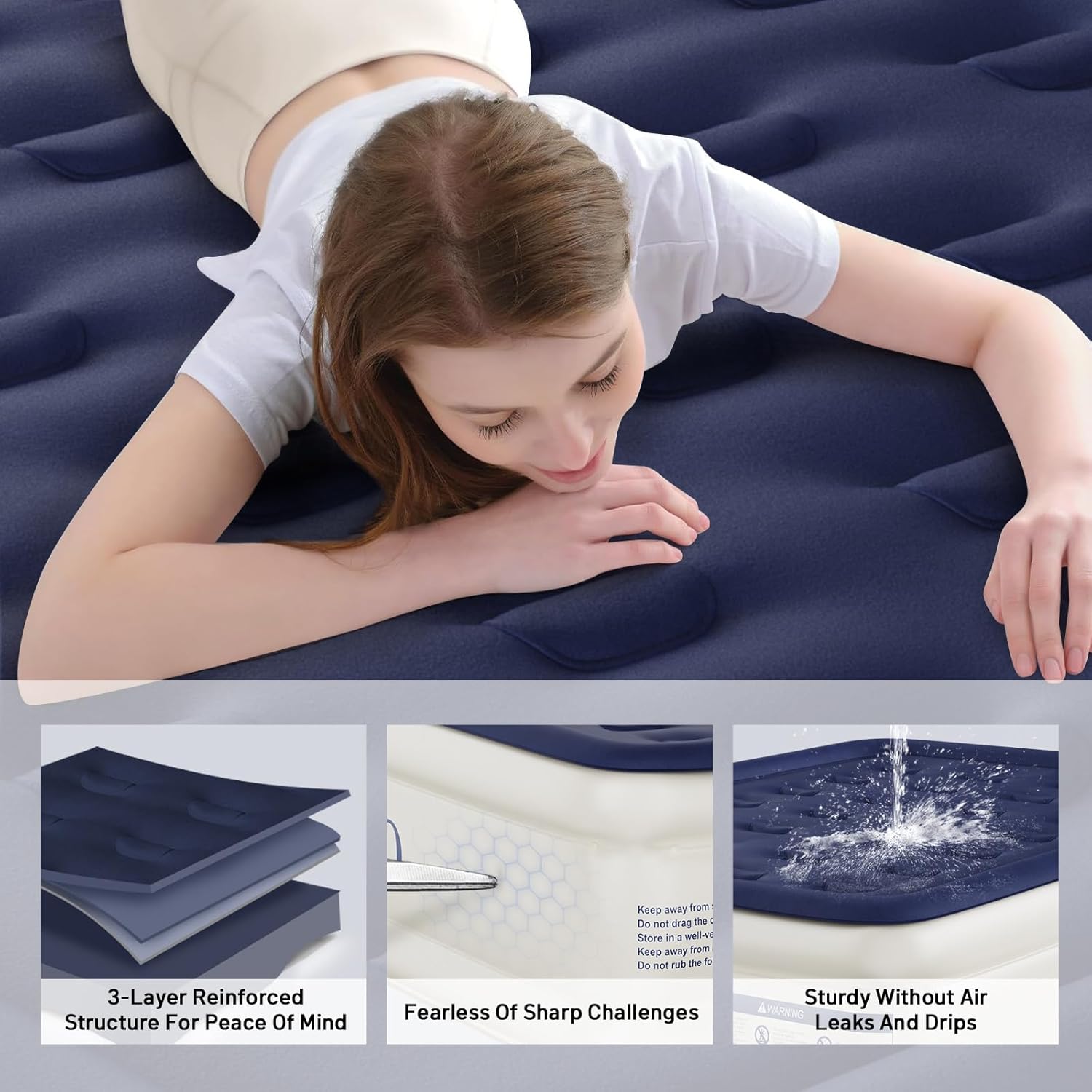 Thumbnail 4 de KNZZO Air Mattress Full with Built-in Pump