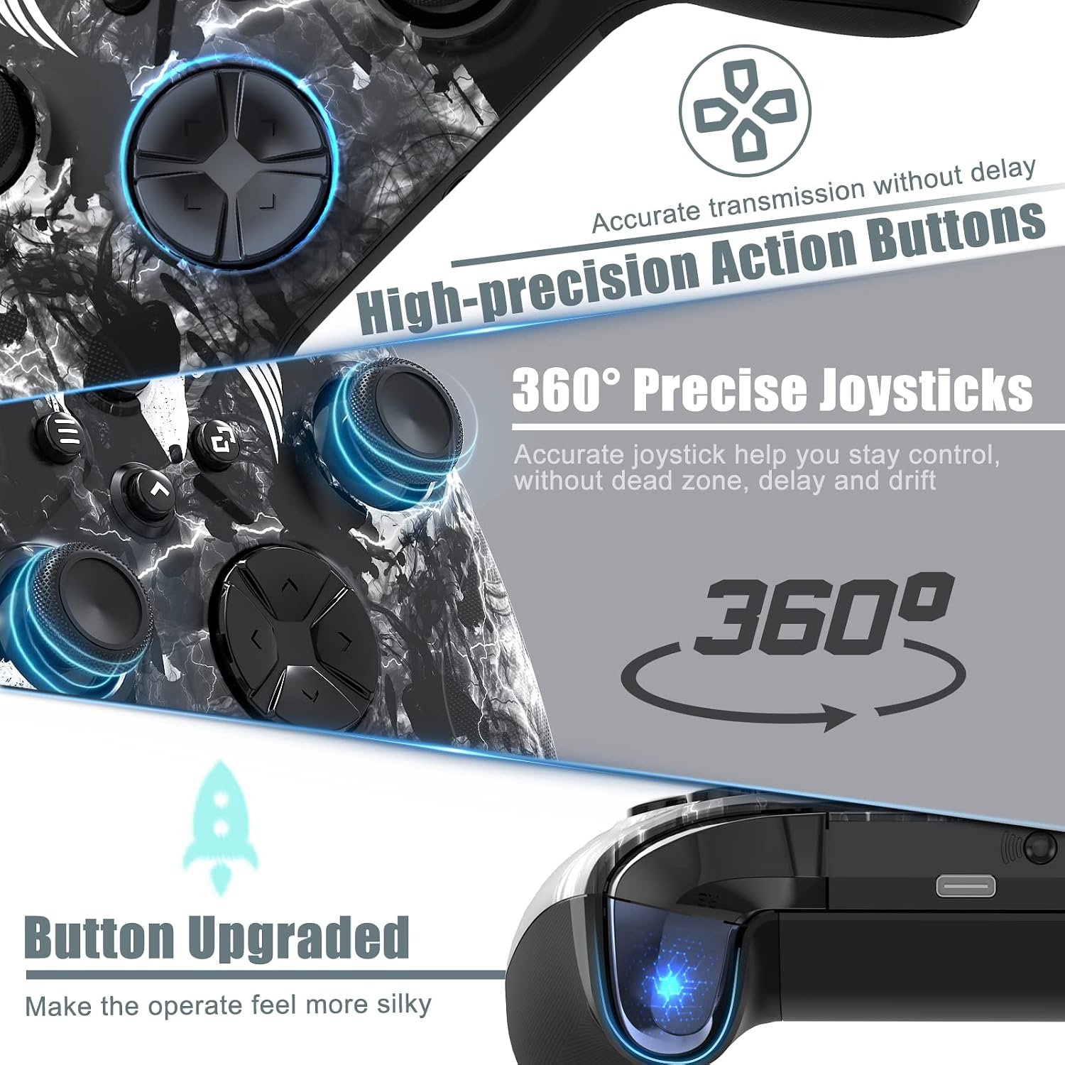 Thumbnail 4 de Gamrombo Wireless Controller for Xbox: Multi-Platform, Turbo Macro, and 3.5mm Jack