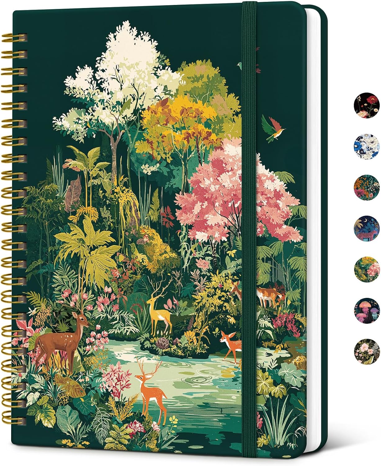 Detalle de Taja Enchanted Forest A5 Spiral Journal, Hardcover, 140 Pages