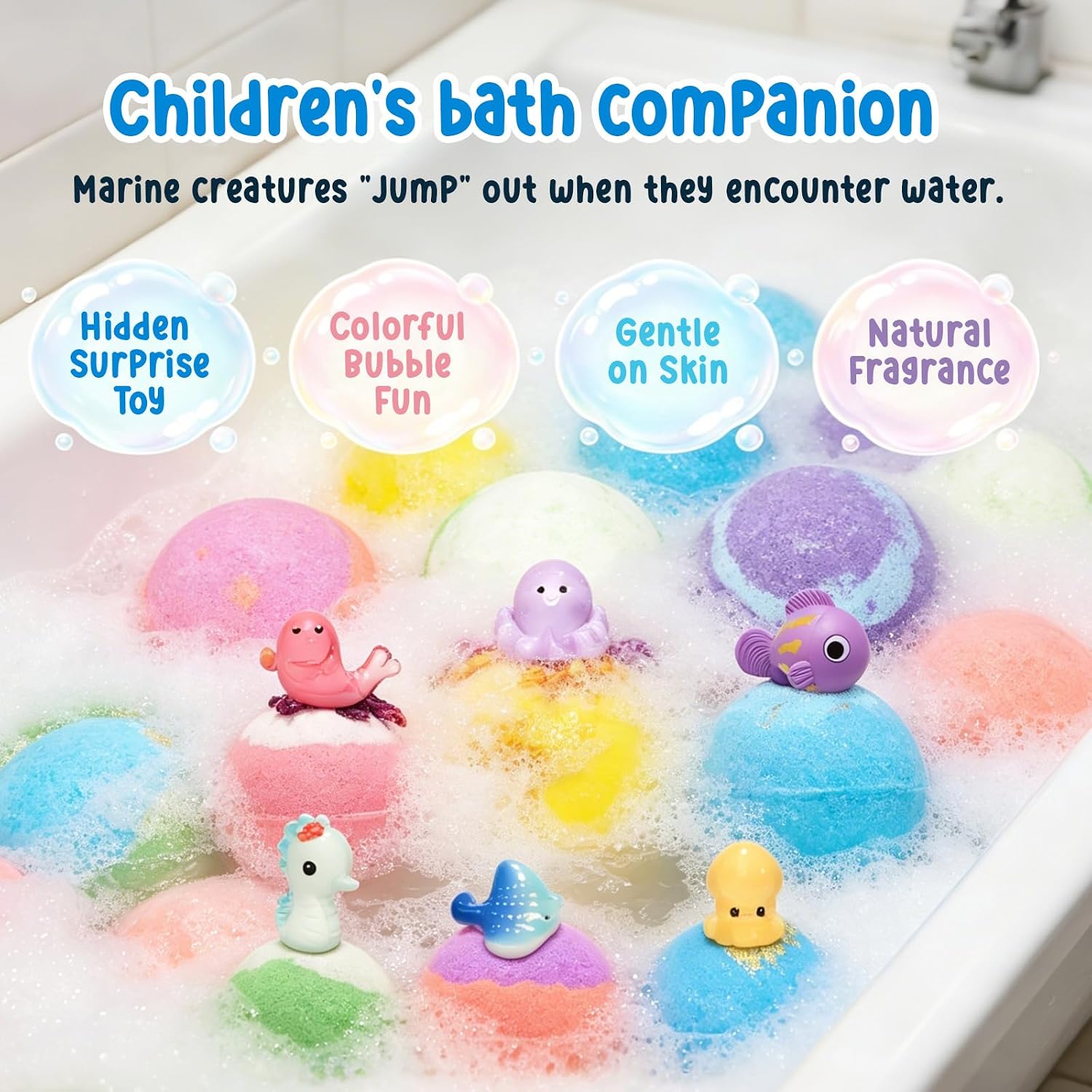 Thumbnail 1 de Bath Bombs for Kids: 6 Colourful Fizzy Bath Bombs Set