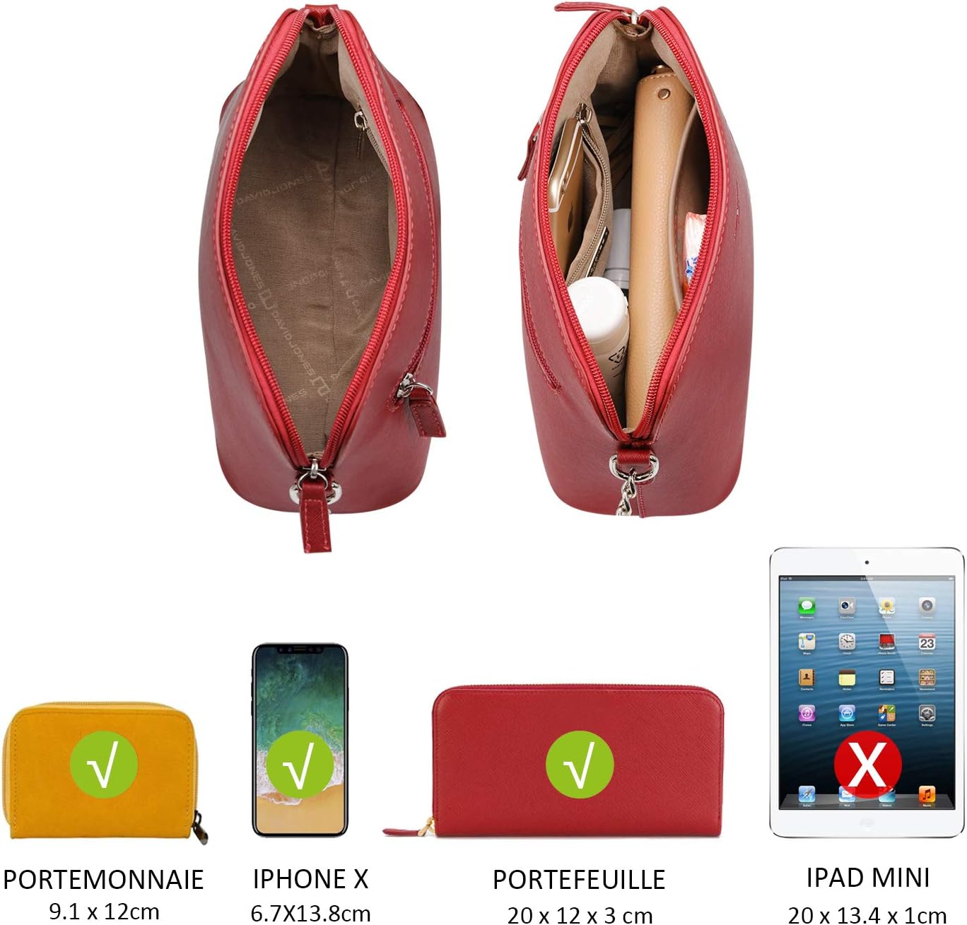 Thumbnail 6 de David Jones Petit sac bandoulière chaîne argentée en cuir PU rigide