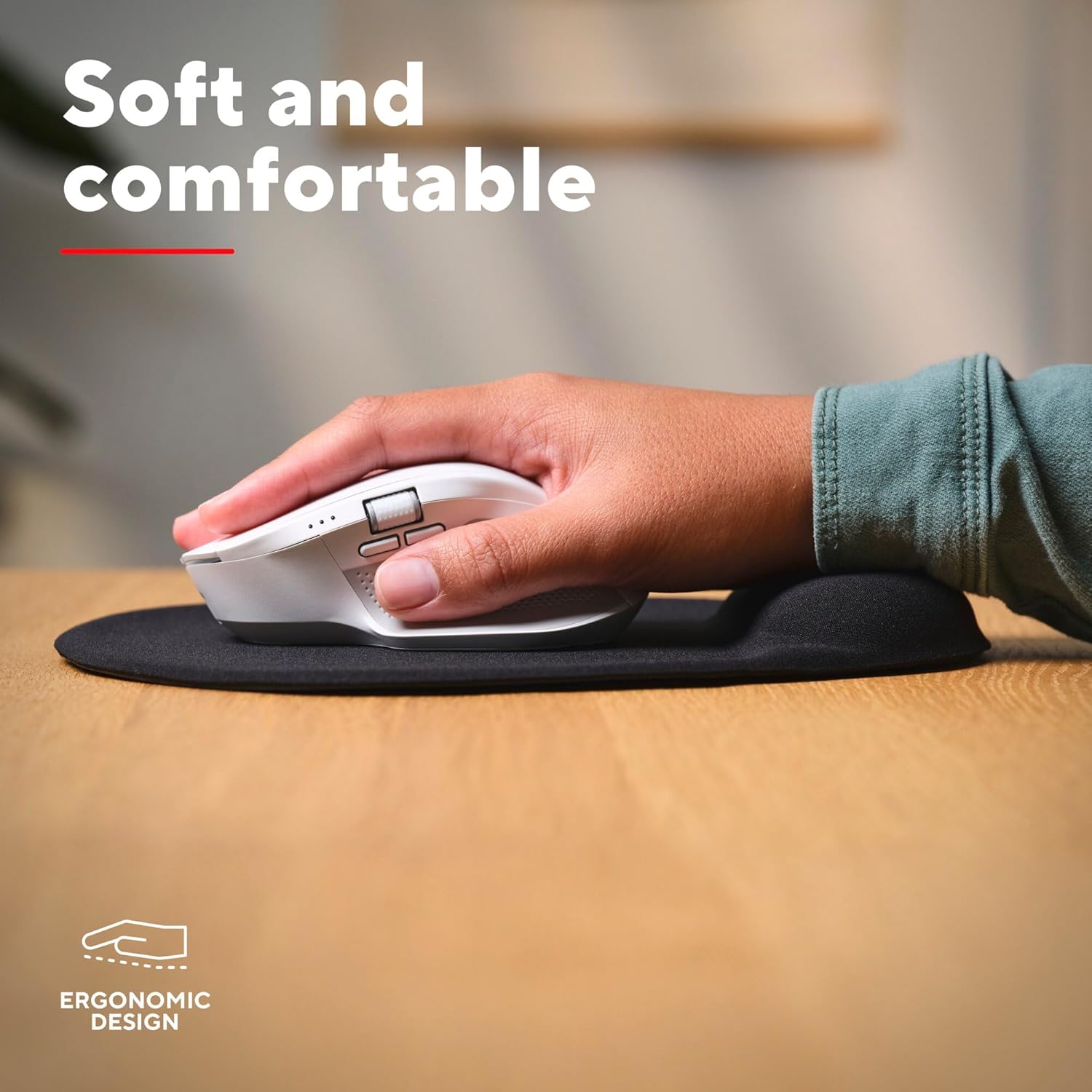Thumbnail 2 de Trust Bigfoot Ergonomisches Mauspad mit Gelkissen – 236 x 205 mm, Softgel Handballenauflage