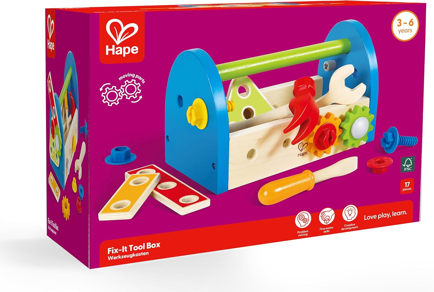 Detalle de Hape E3001 gereedschapskist met 17 onderdelen