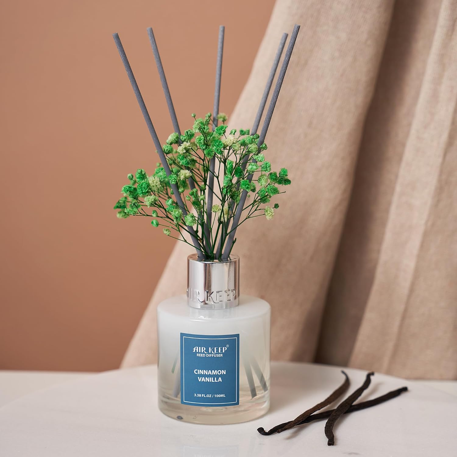 Detalle 2 de Airkeep Cinnamon Vanilla Reed Diffuser Set