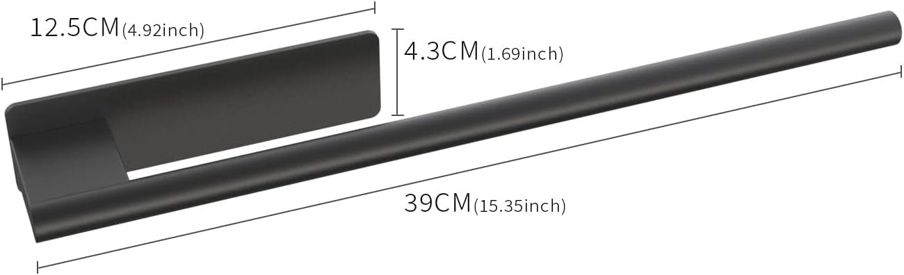 Detalle 2 de Gsocel porta asciugamani a braccio con colla in acciaio inox, 39 cm, nero