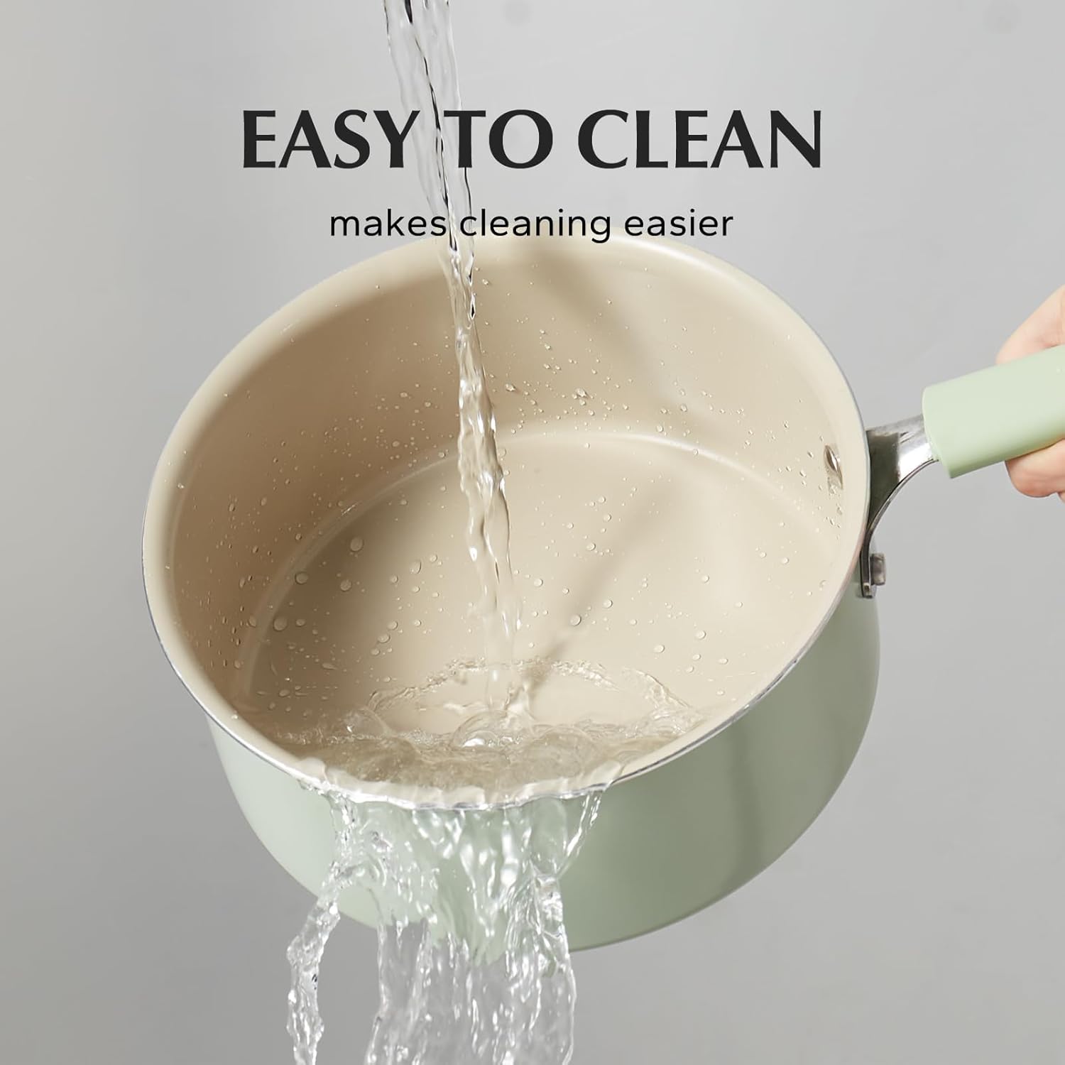 Thumbnail 2 de Redchef 20cm Ceramic Nonstick Saucepan with Lid (Green) – PFAS-free, PFAS-free compatible cookware