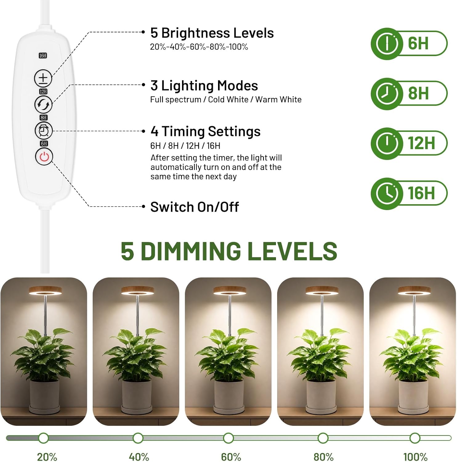 Thumbnail 4 de LBW A0264 2-Pack Full-Spectrum Grow Lights, 48 LEDs, Adjustable Height