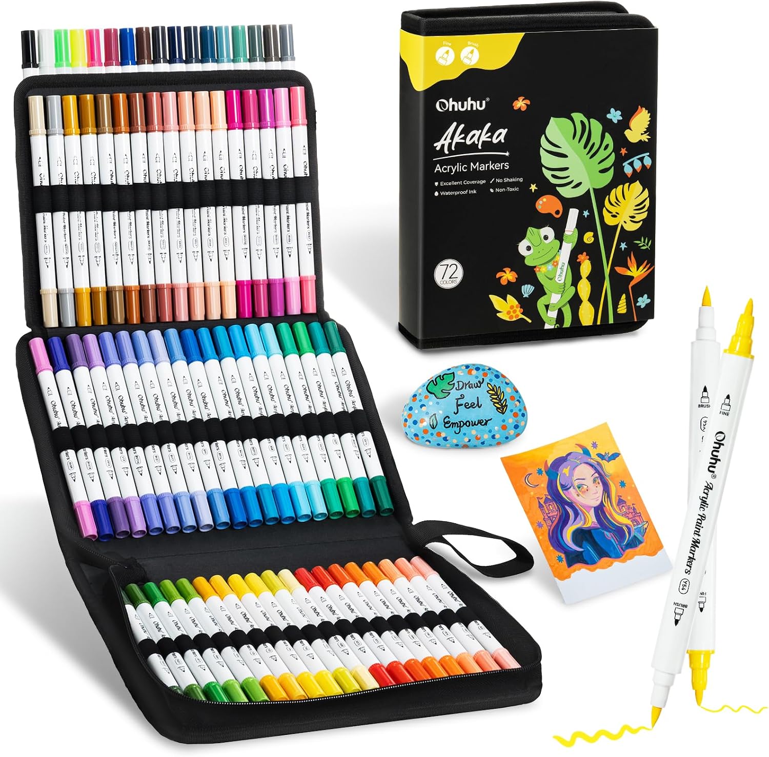 Detalle de Ohuhu 72 Colour Acrylic Pens Dual Tips