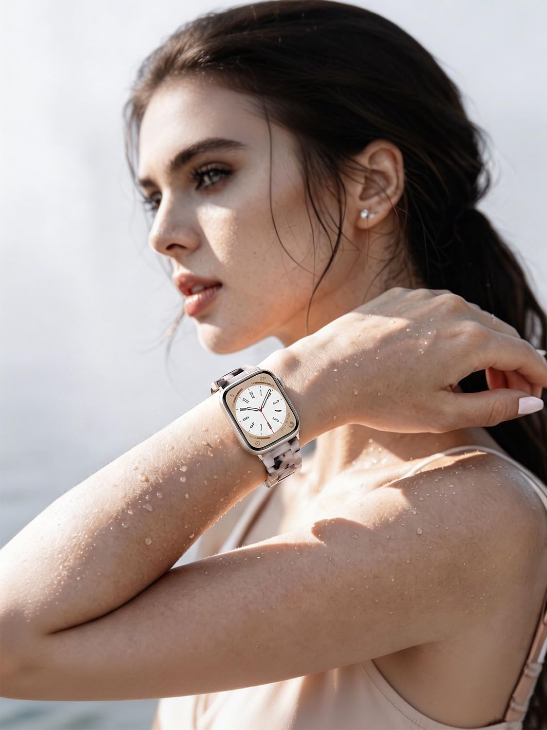 Detalle 2 de V.R.HOPE Modern Resin Strap for Apple Watch 38–42mm (Tortoise Shell)