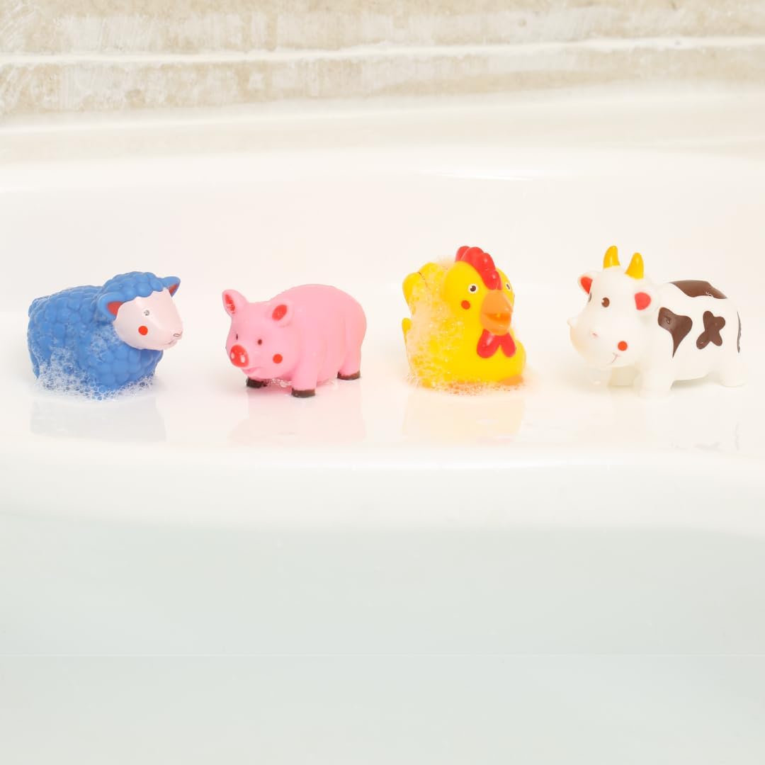 Thumbnail 2 de Ludi Badewannen-Spritztiere in Form von Nutztieren (Küken, Schaf, Kuh, Schwein) – 7 cm