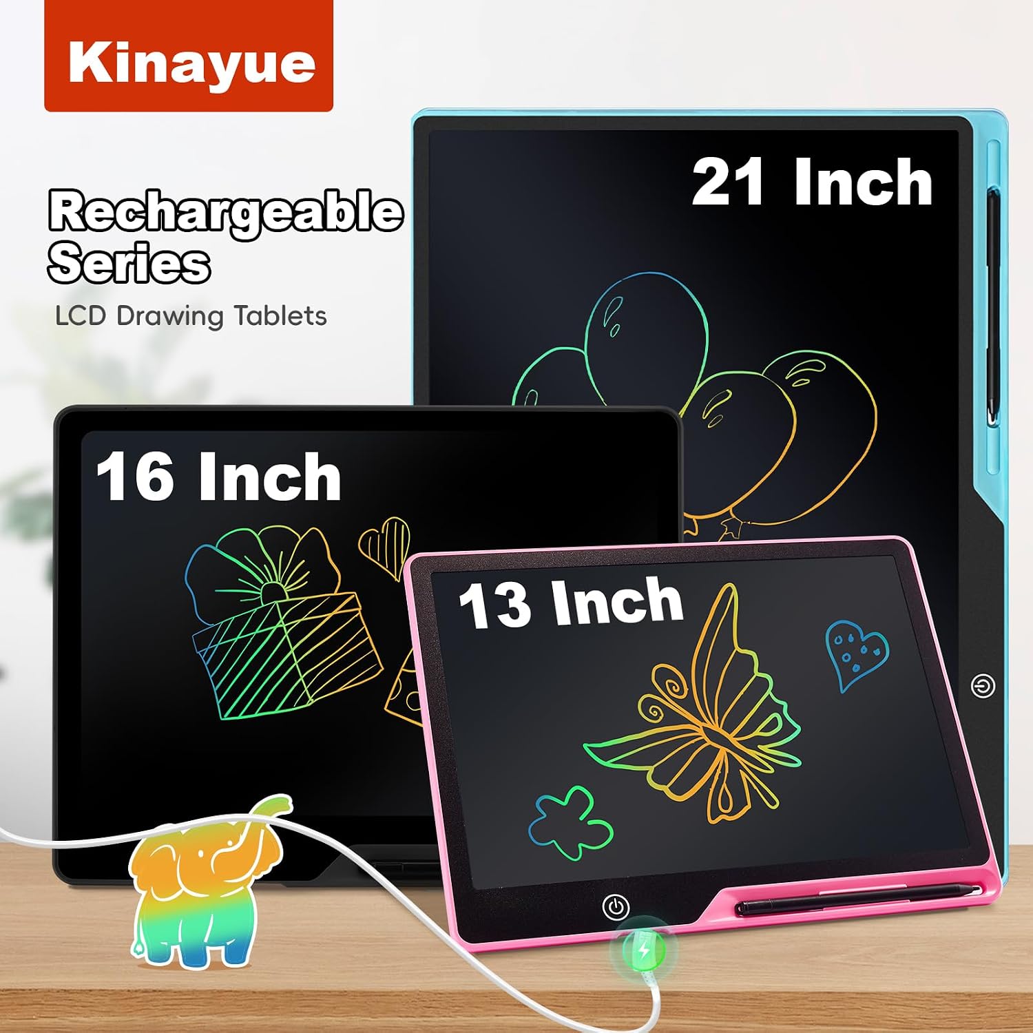 Thumbnail 1 de LCD-Schreibtablett für Kinder 21 Zoll – wiederaufladbare Maltafel, Lernspielzeug