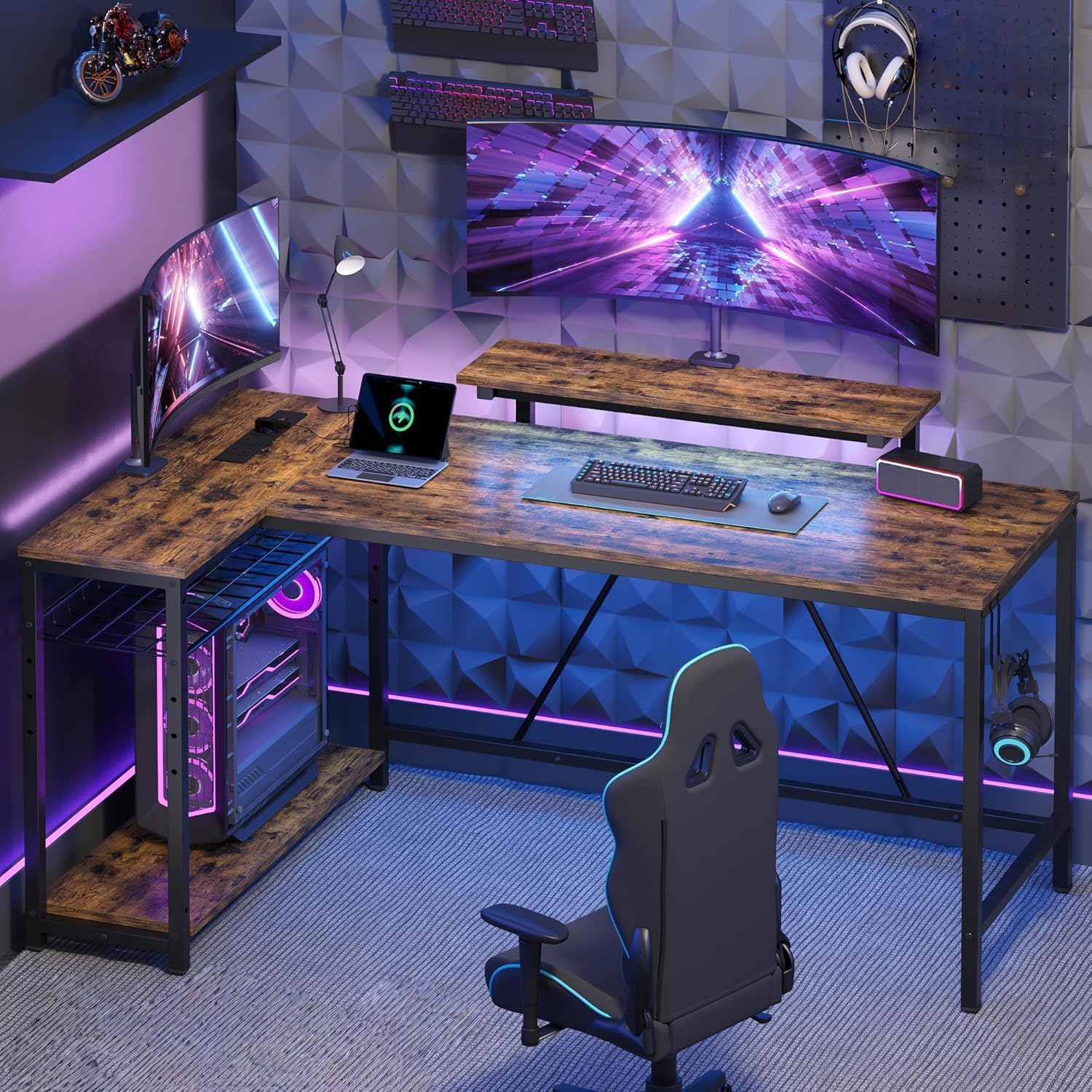 Detalle 2 de Bestier L-shaped desk 147cm with power