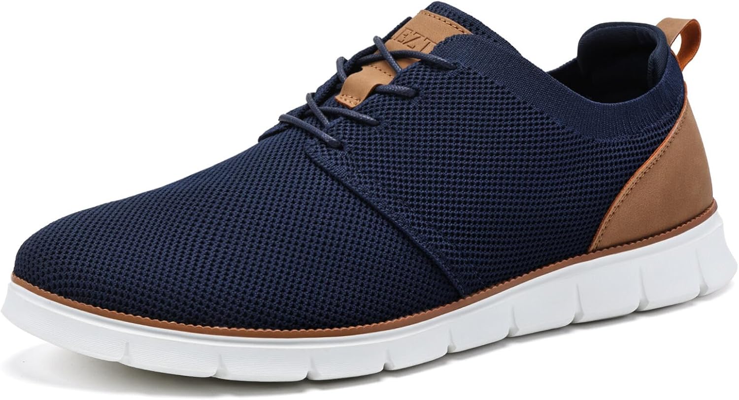 Detalle de LEZTA Herren Anzugschuhe & Sneaker-Oxfords: atmungsaktive Mesh-Schuhe für Büro, Alltag und Walkings