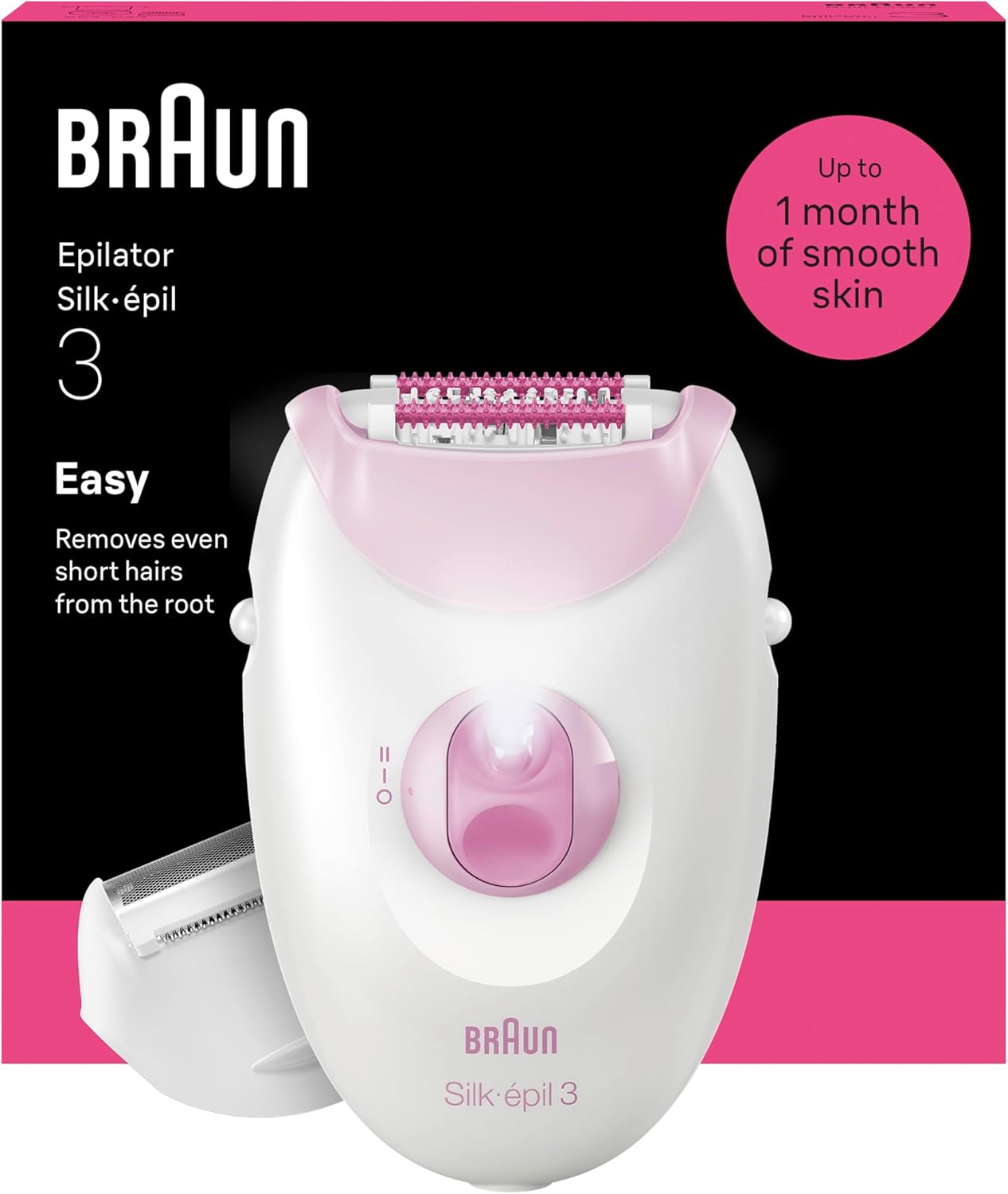Detalle de Braun Silk Epil 3 Epilatore Elettrico Rosa
