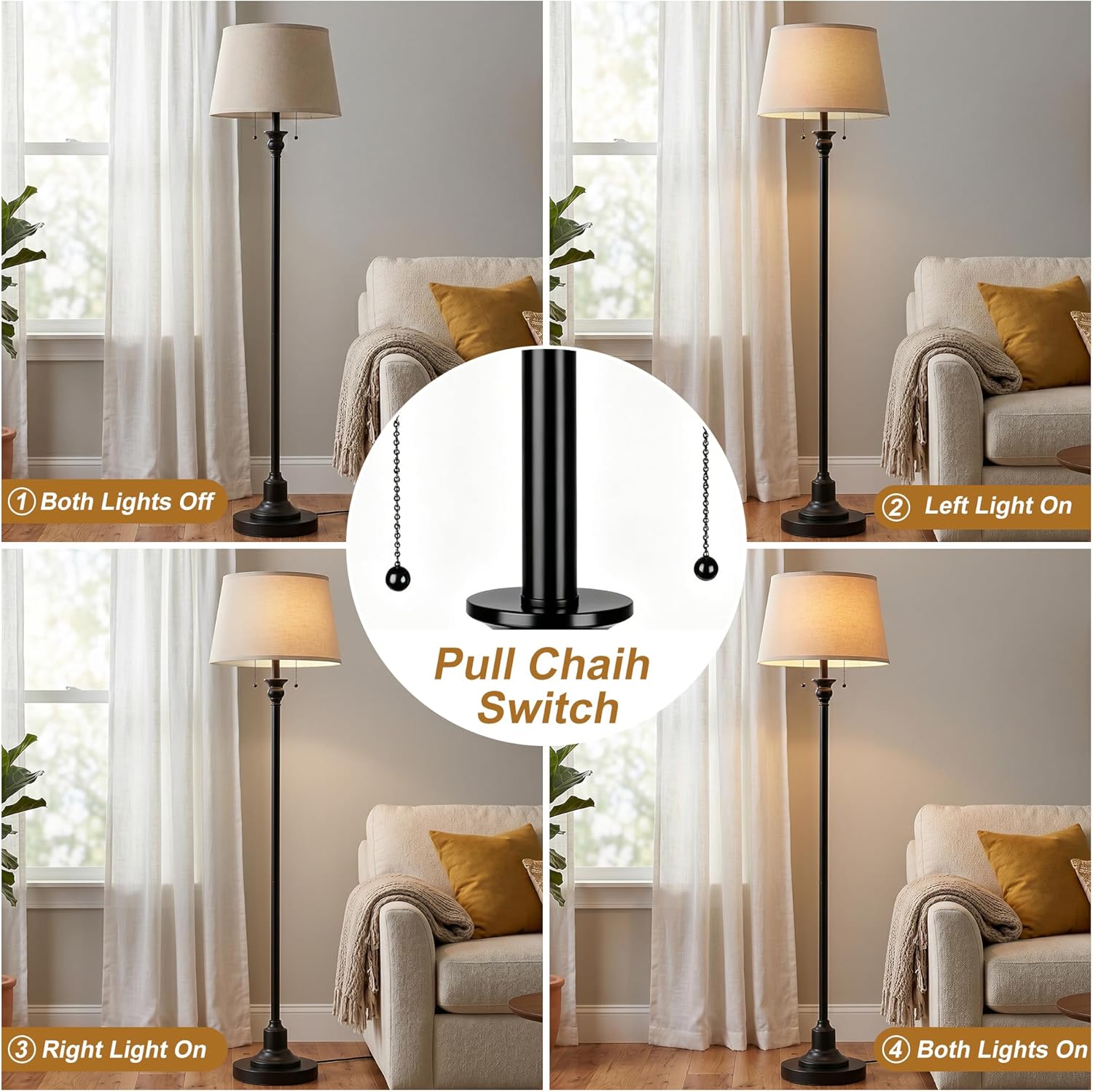 Detalle 2 de PARTPHONER Floor Lamp 66.5-Inch