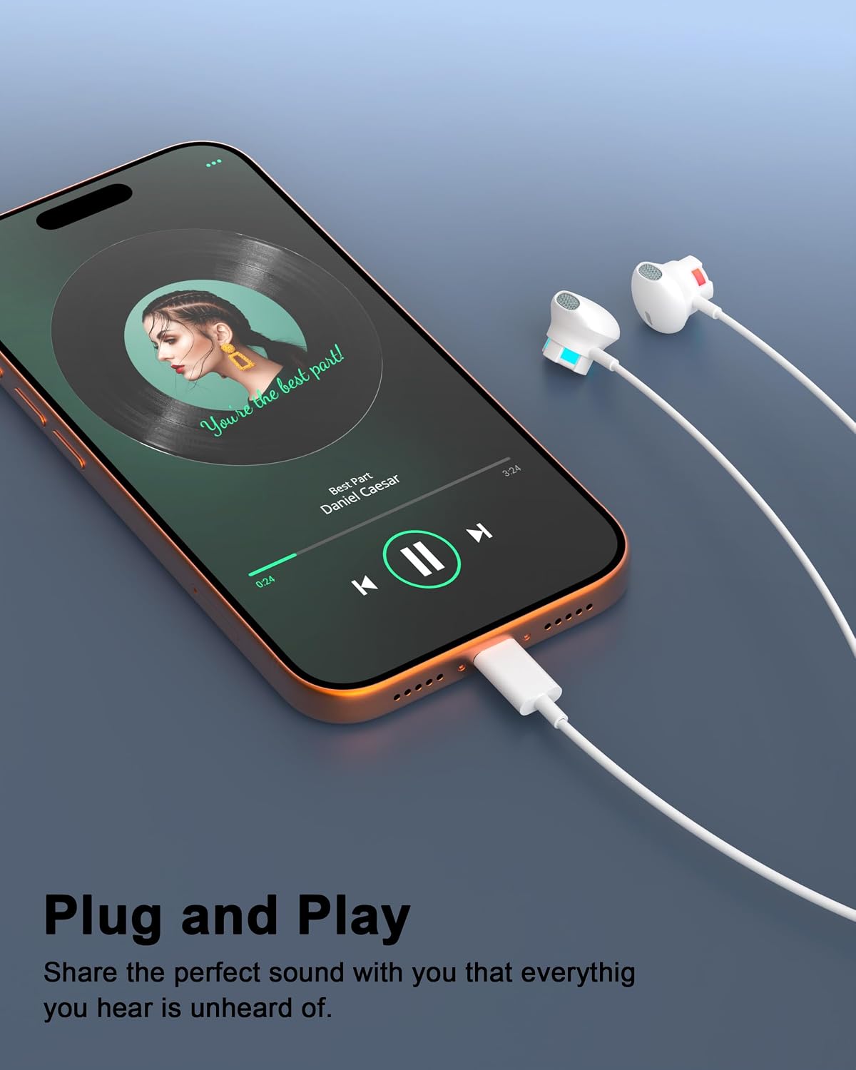 Thumbnail 6 de esbeecables ES-FBAUS163 USB-C Wired Earbuds, 2-Pack with Mic and Glow Lights