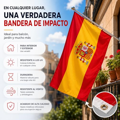 Detalle 2 de Bandera España – Mundial 2026 (90x150 cm) de TK Gruppe Timo Klingler