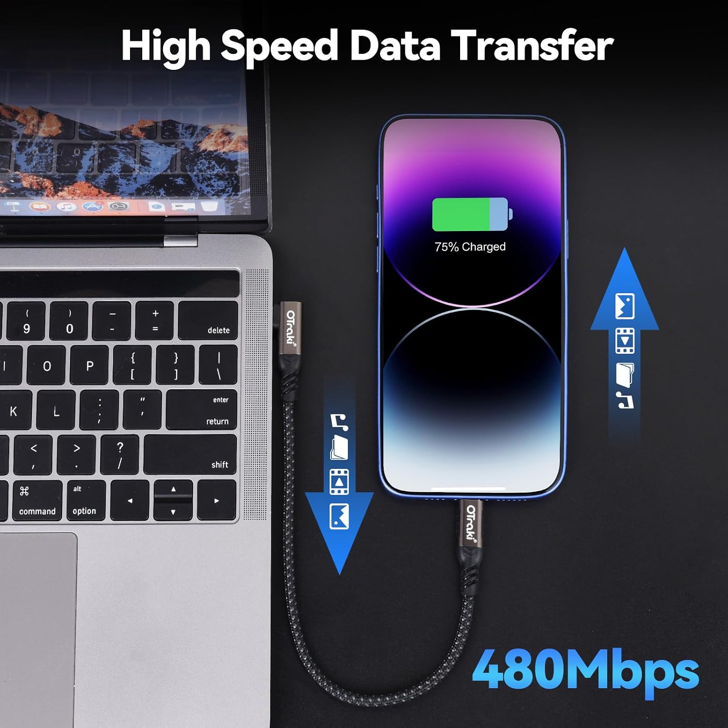 Detalle de OTraki USB C Kabel Kurz 20cm Pack