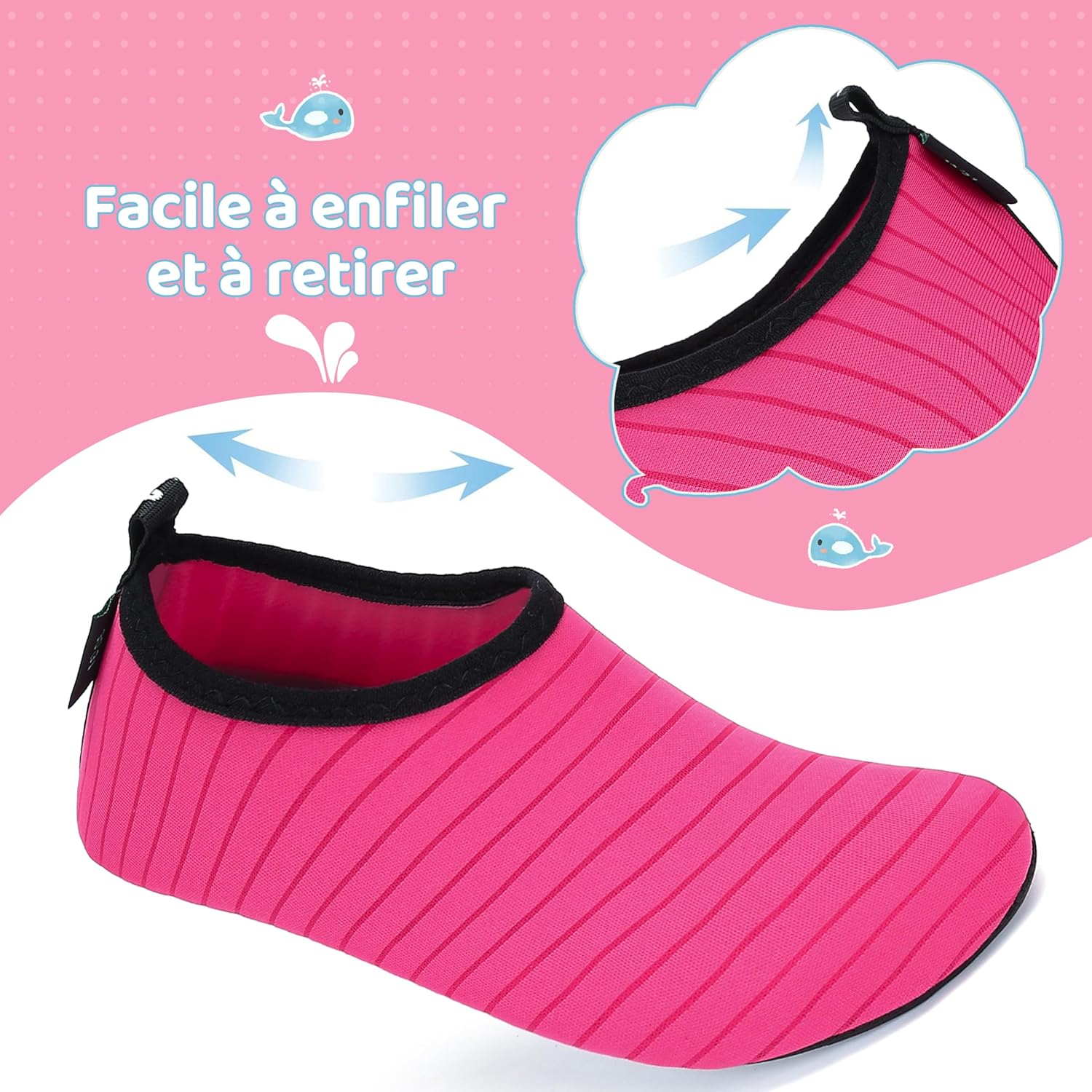 Thumbnail 3 de SAGUARO Chaussures d'eau pour enfants — Plage, Piscine et Natation, Néoprène et Caoutchouc, tailles EU 20‑37