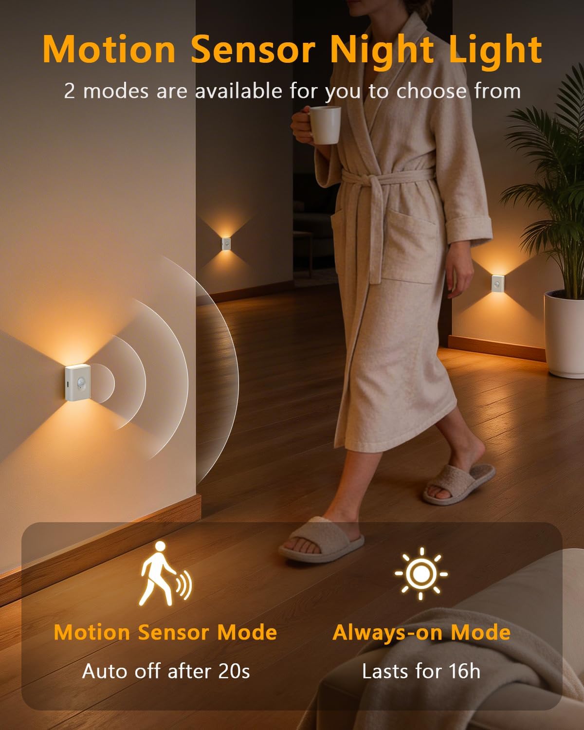 Thumbnail 3 de WILLED Motion Sensor Lights Indoor (6 Pack) – Warm White, Rechargeable, Magnetic Stick-on Stair Lights