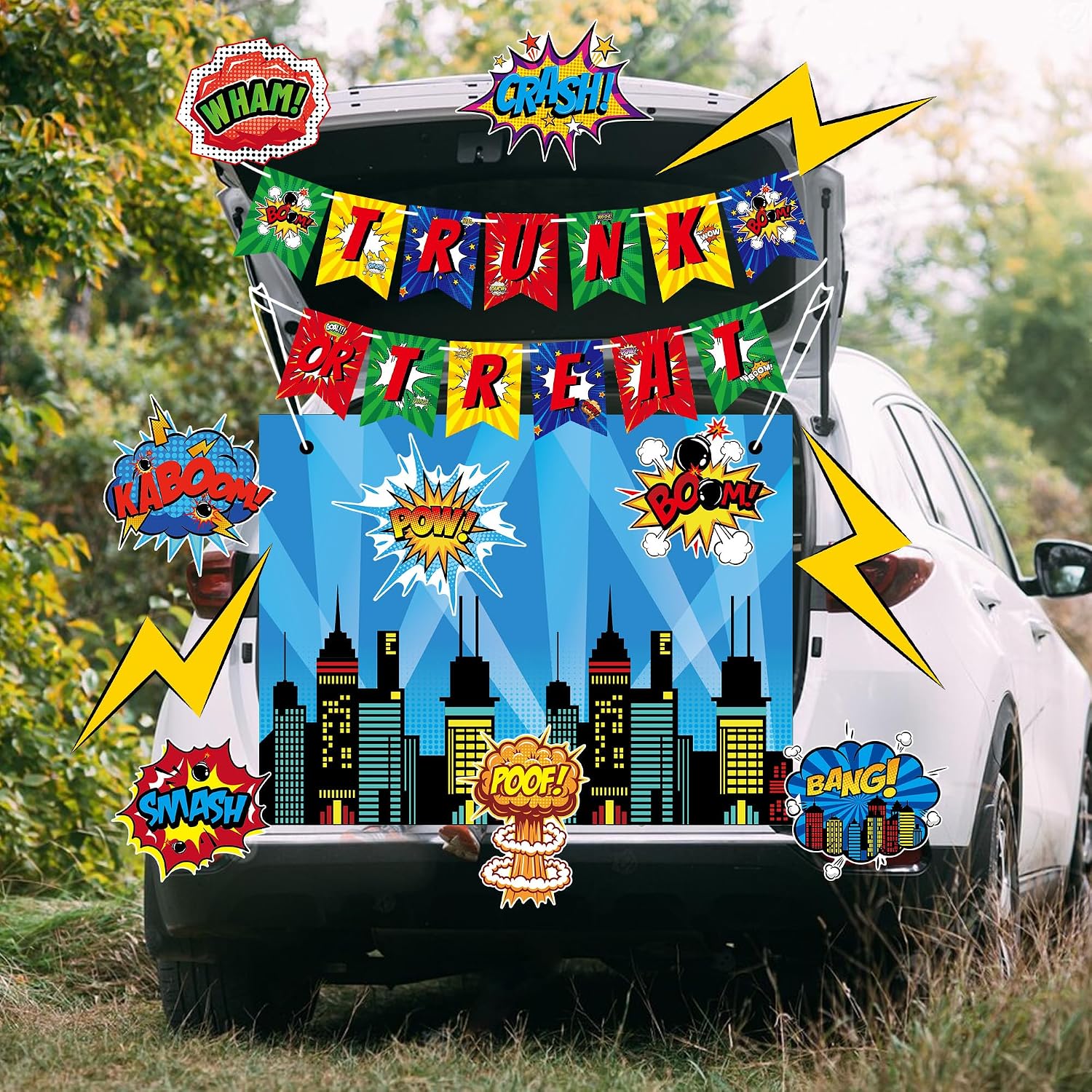 Detalle 2 de Xutengy Halloween Car Decorations Kit, Polyester