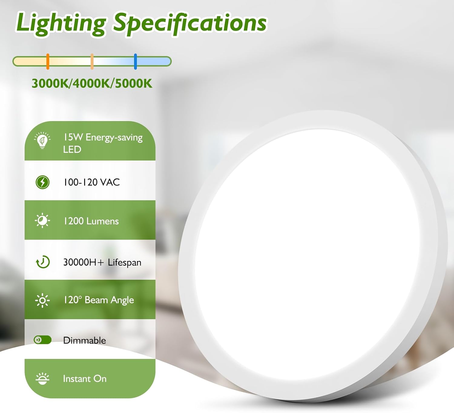 Detalle de Brightever 61518008-01 7-Inch LED Ceiling Light, Dimmable, 3CCT, 10-Pack