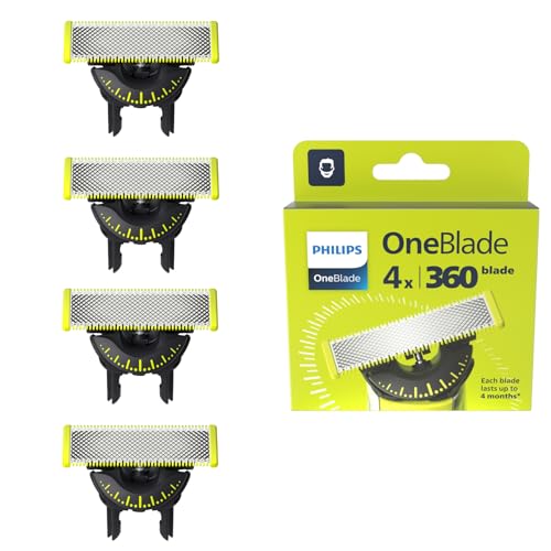 Detalle de Philips OneBlade Original 360-Klingen (QP440/60) – 4er-Pack, kompatibel mit allen OneBlade und OneBlade Pro Modellen