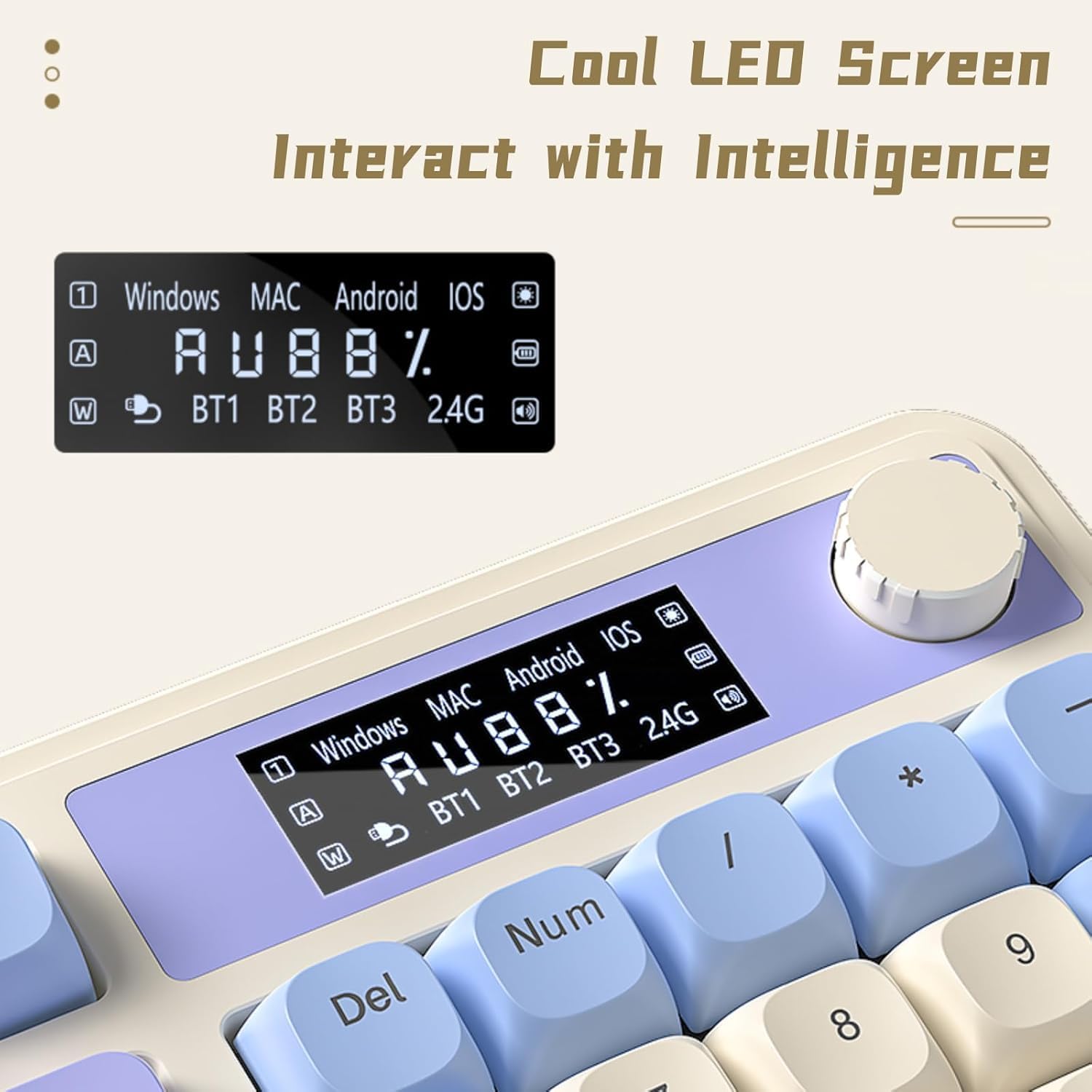 Detalle de AULA S99 Pro Wireless Keyboard: 3-Mode Connectivity, Macro Customization, and RGB Backlit Typewriter Style