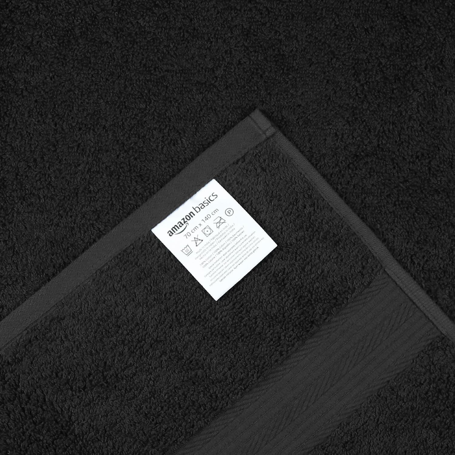 Thumbnail 3 de Amazon Basics Handtücher Set 6-teilig – 100% Baumwolle, Ausbleichfest, Schwarz