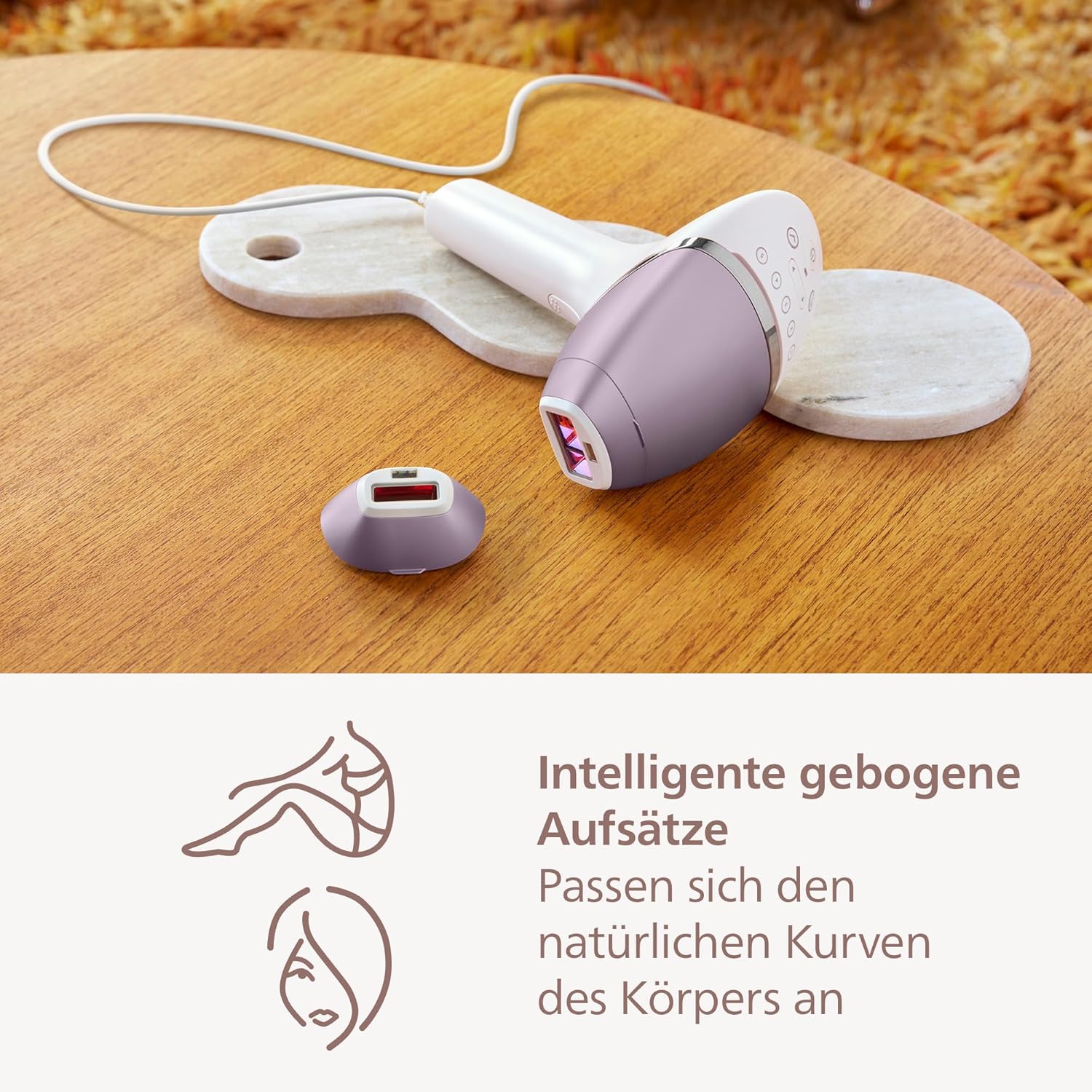 Thumbnail 5 de Philips Lumea IPL 8000 Series BR I944/00 – Haarentfernungsgerät mit SenseIQ Technologie, 2 Aufsätze