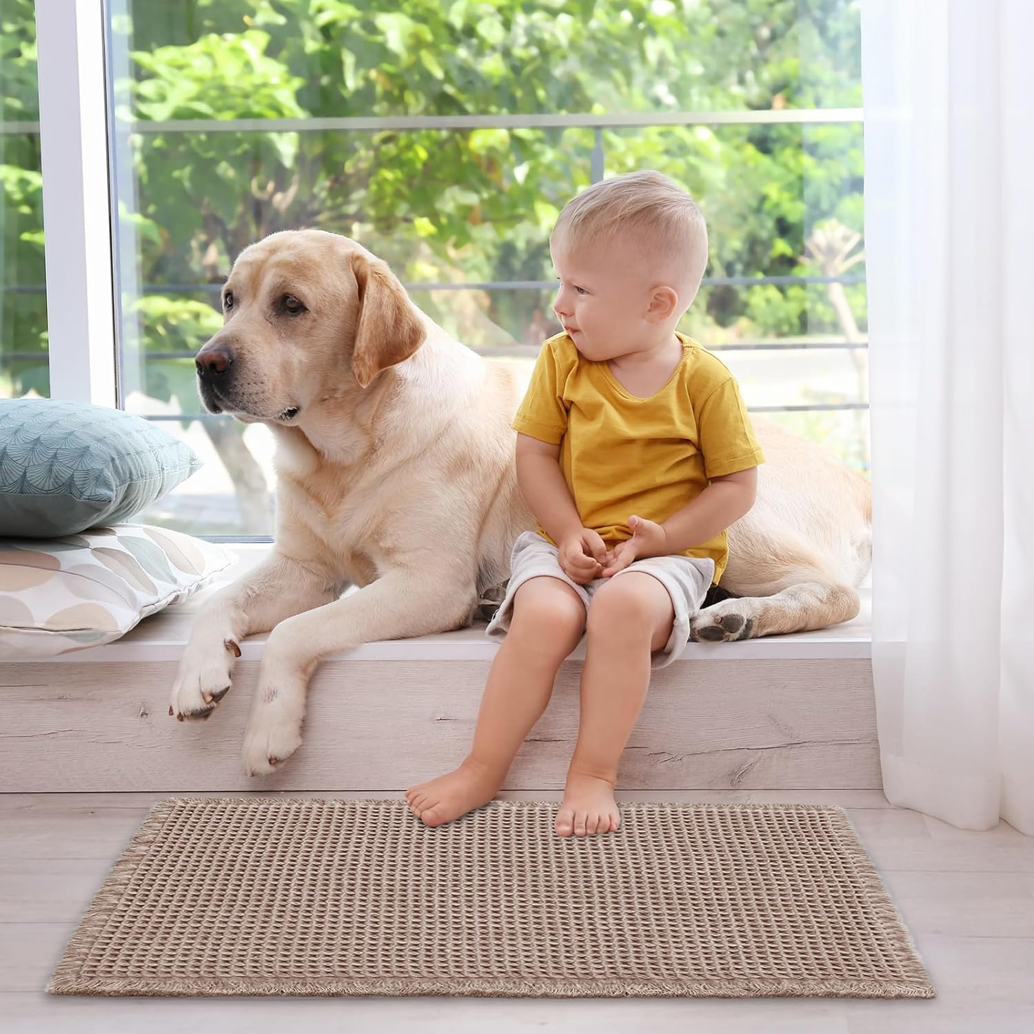 Thumbnail 5 de ZALL Tan Waffle Bath Mat — Super Absorbent, Non-Slip, 24x36 inches
